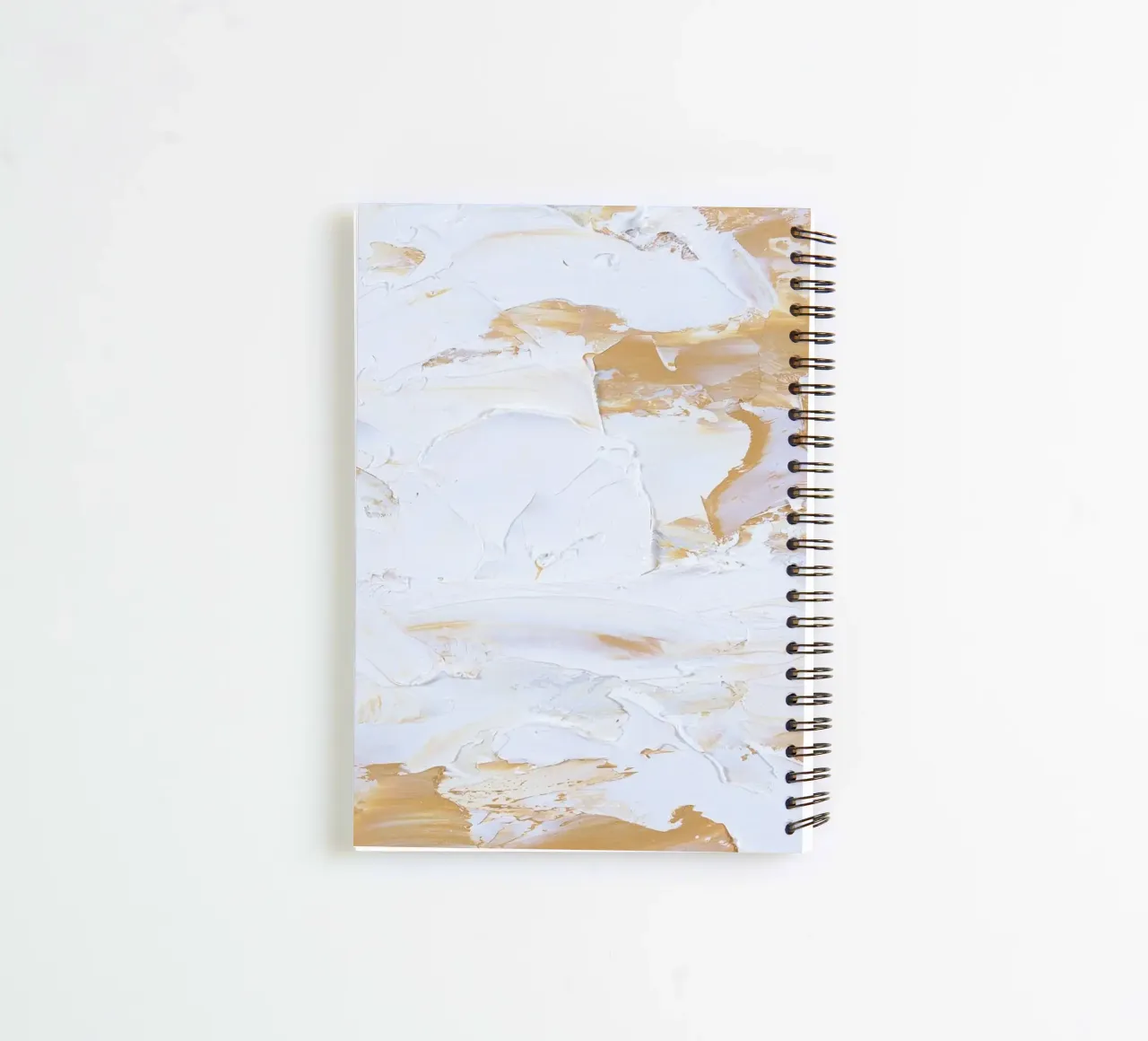 Textured Gold & White Abstract | Impasto Modern Art Print spiral notebook by NorwesClub