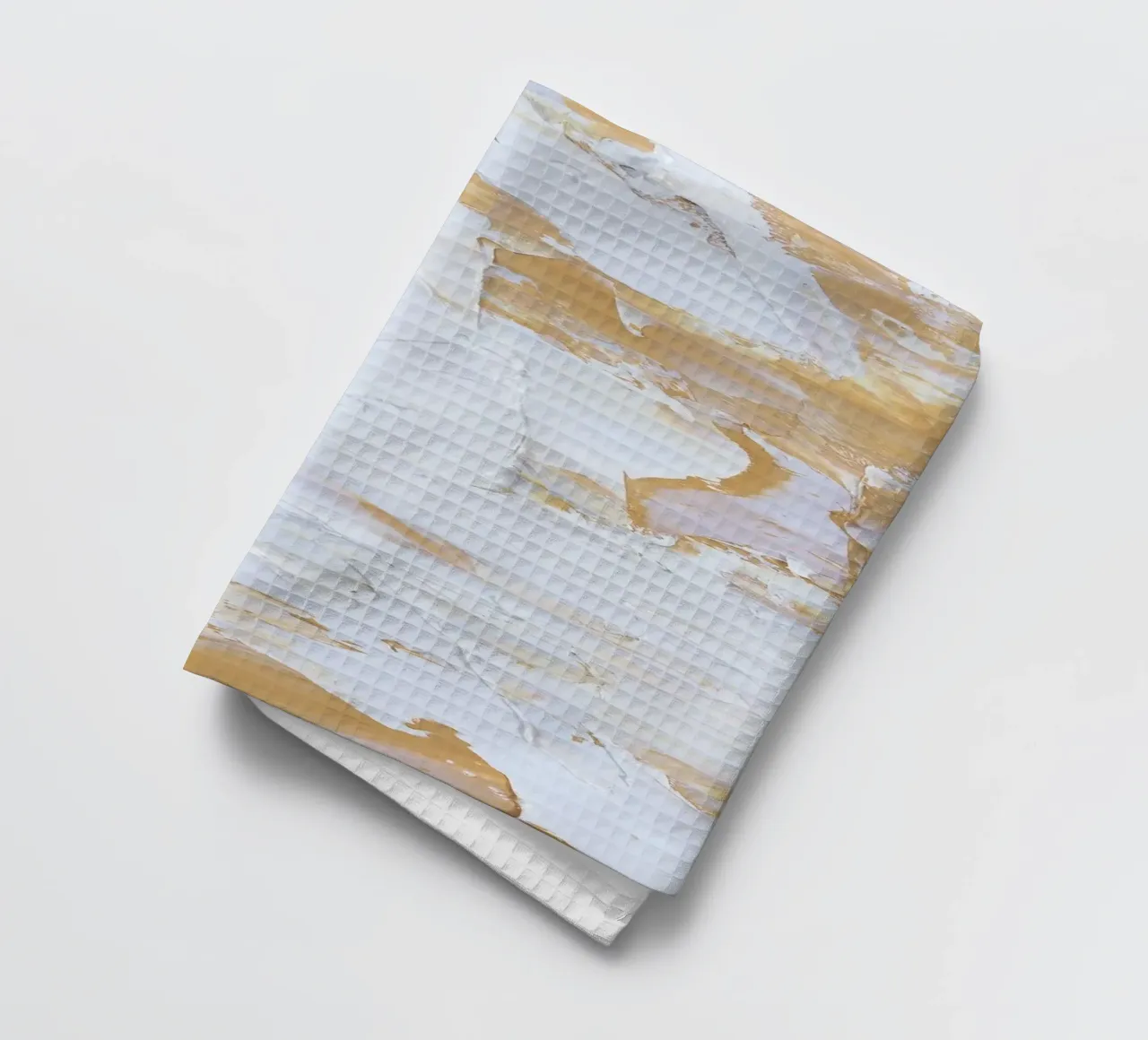 Textuur Goud & Wit Abstract | Impasto Moderne Kunstdruk theedoek van NorwesClub