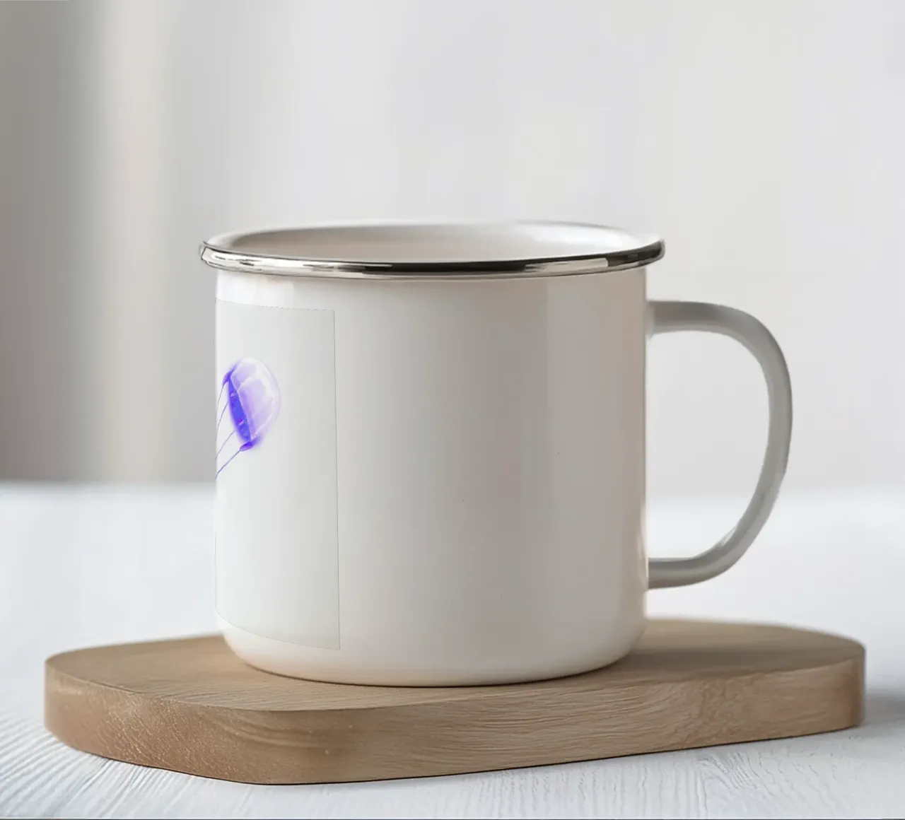 Méduse lumineuse violette - Impression d'art sur l'océan bioluminescent mug en émail de NorwesClub