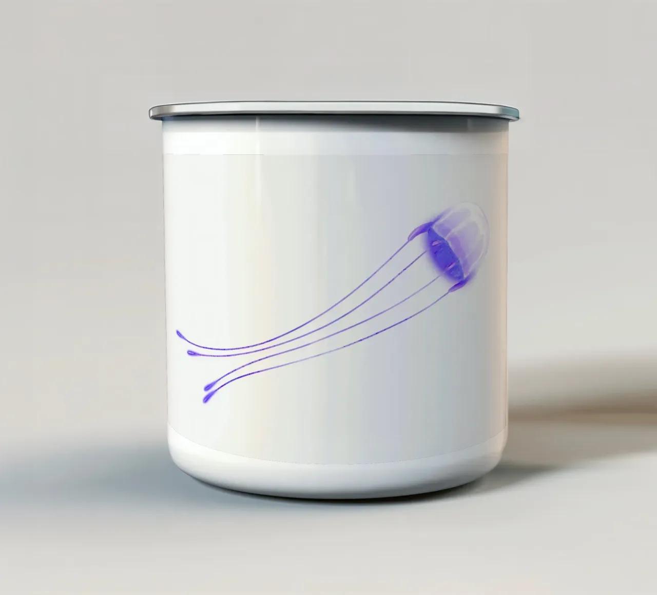 Méduse lumineuse violette - Impression d'art sur l'océan bioluminescent mug en émail de NorwesClub