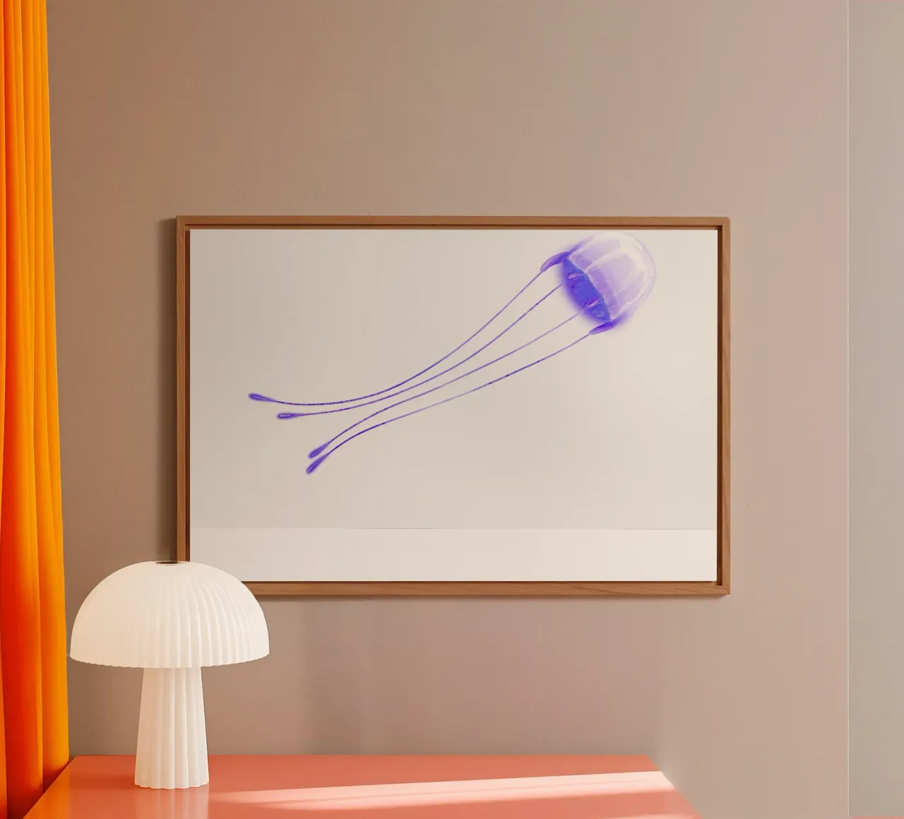 Méduse lumineuse violette - Impression d'art sur l'océan bioluminescent alu dibond de NorwesClub