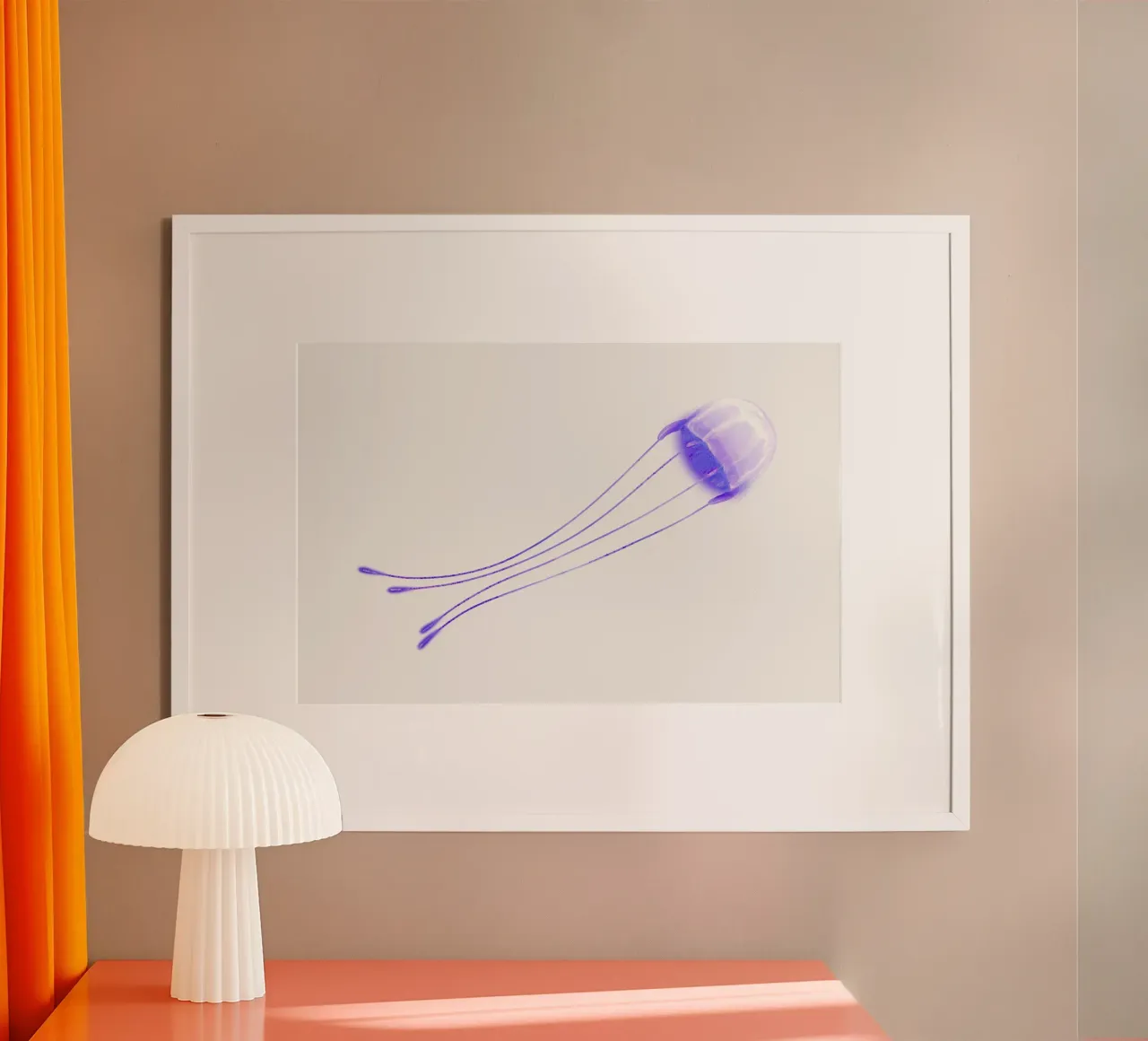 Méduse lumineuse violette - Impression d'art sur l'océan bioluminescent hahnemühle de NorwesClub