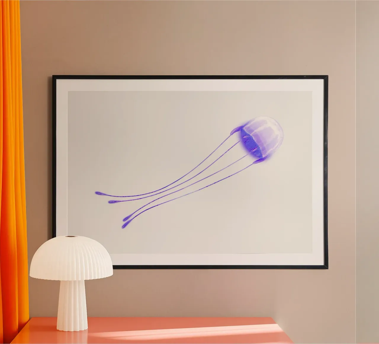 Méduse lumineuse violette - Impression d'art sur l'océan bioluminescent hahnemühle de NorwesClub