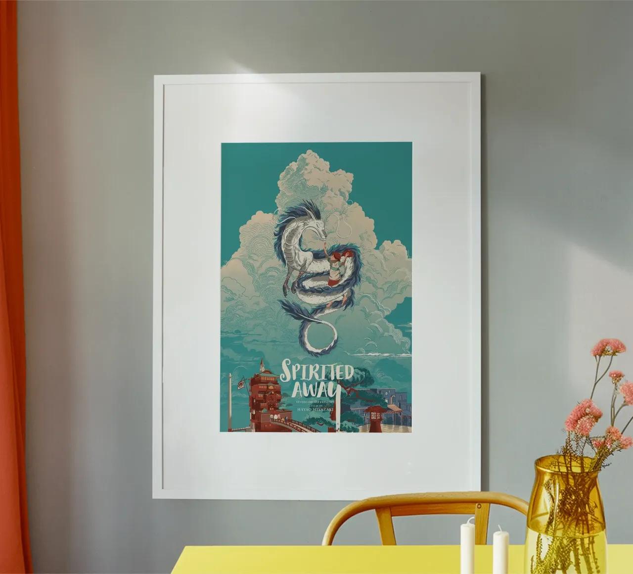 Giappone Anime Spirited 2001 poster con telaio in legno da OTAKUDESU