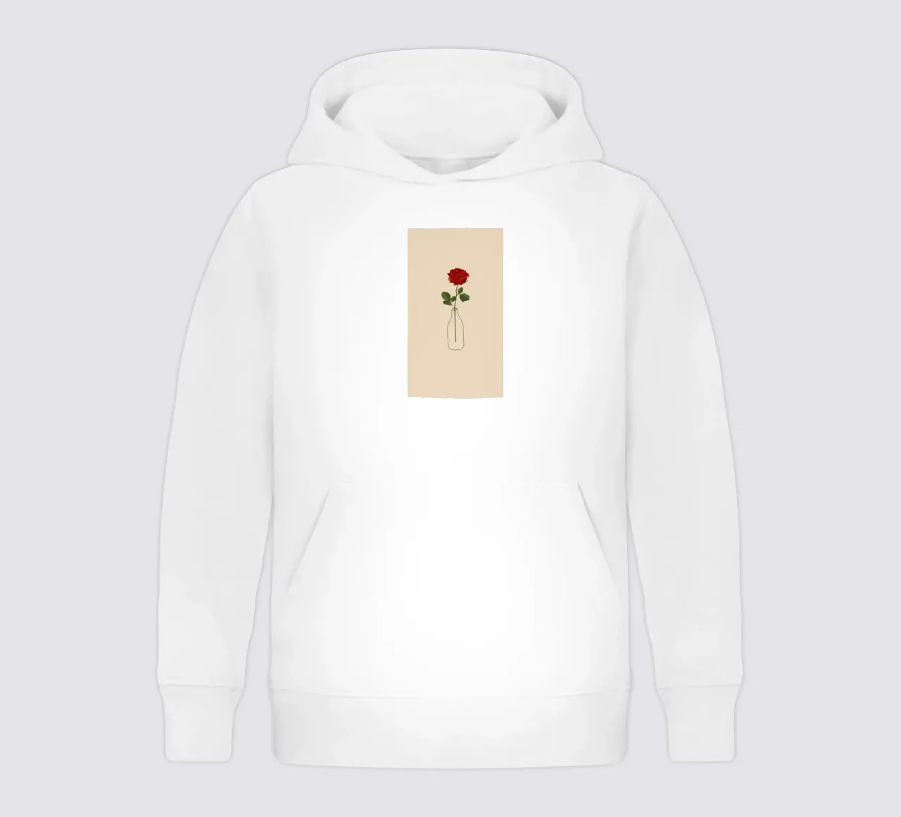 Una rosa roja en un jarrón | Minimalist Botanical Art Print sudadera con capucha para niño de NorwesClub