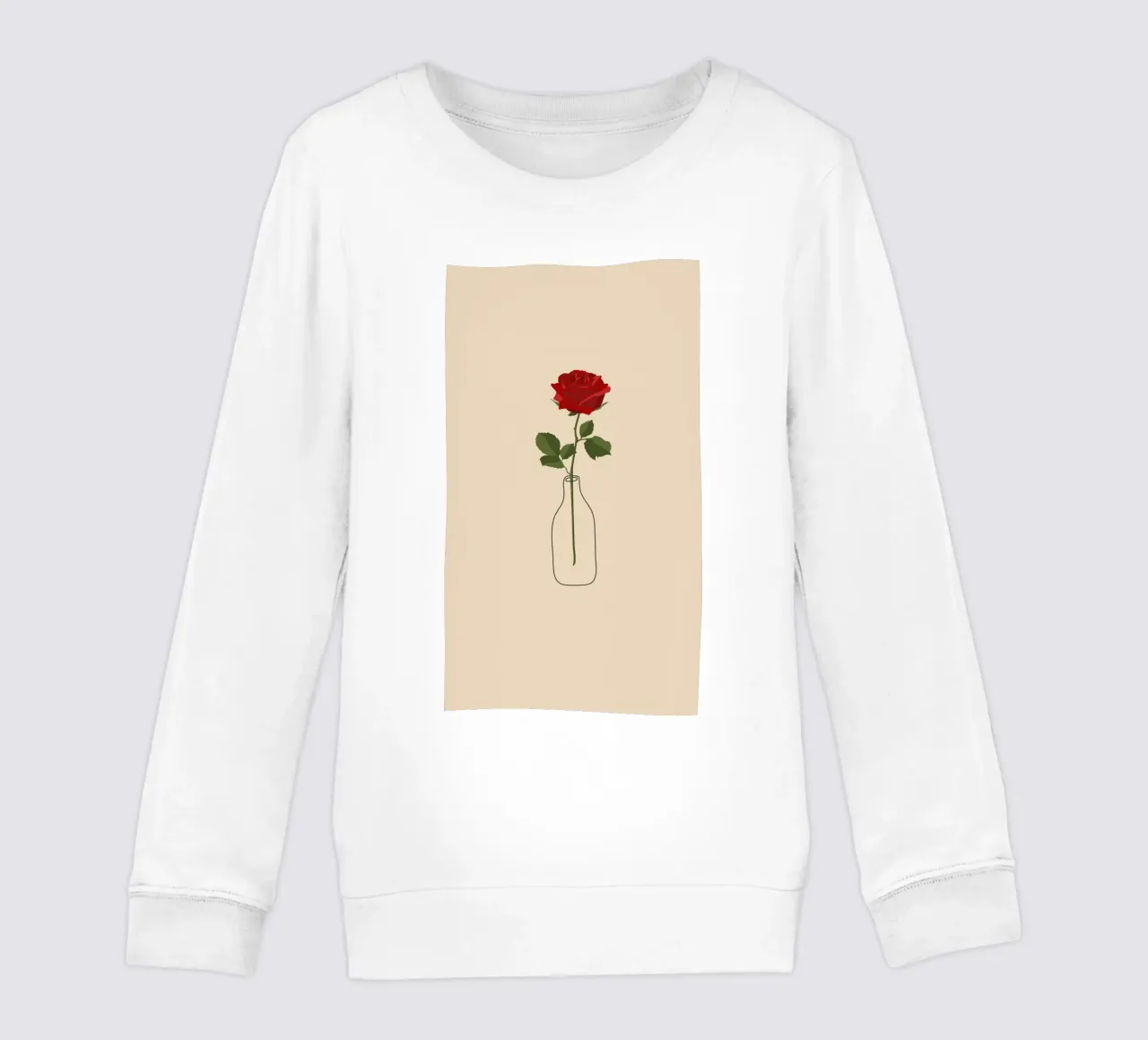 Una rosa roja en un jarrón | Minimalist Botanical Art Print sudadera para niño de NorwesClub