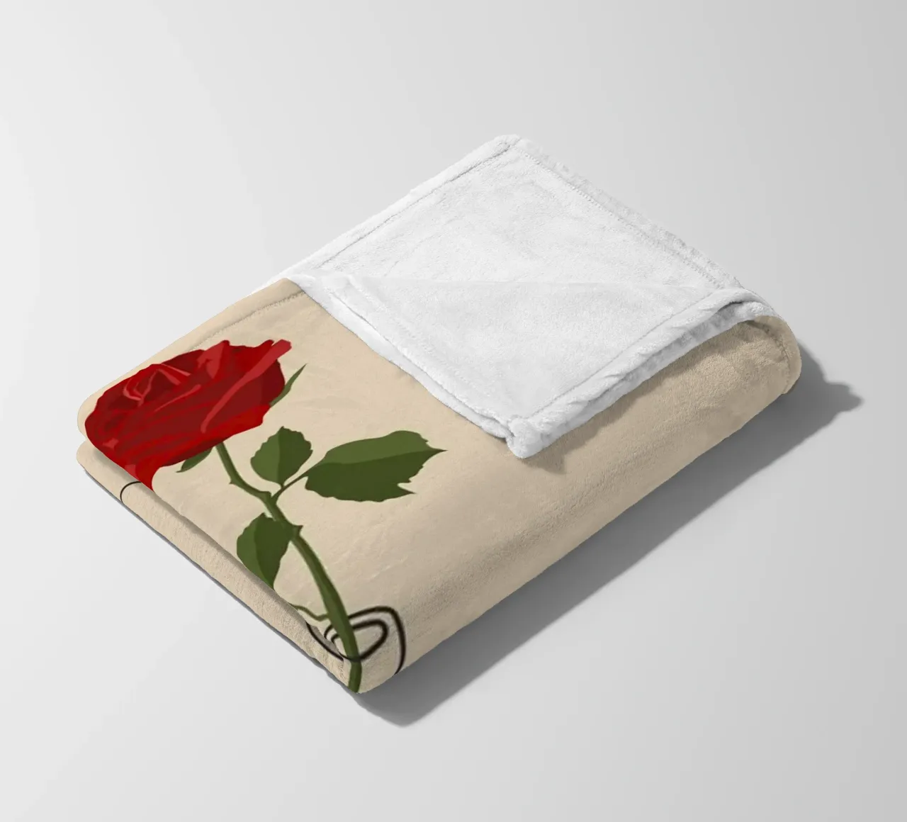 Einzelne rote Rose in Vase | Minimalistischer botanischer Kunstdruck Fleecedecke von NorwesClub
