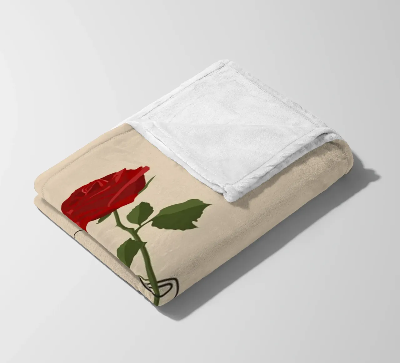 Einzelne rote Rose in Vase | Minimalistischer botanischer Kunstdruck Fleecedecke von NorwesClub