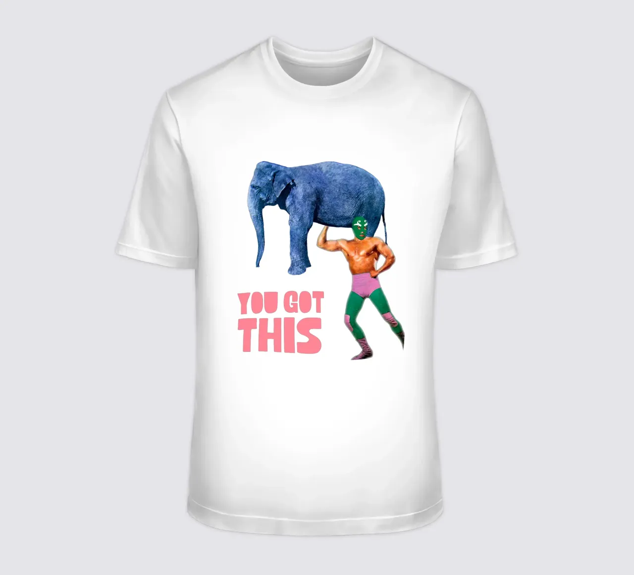 You got this! (Elephant & Luchador) t-shirt by MsGonzalez