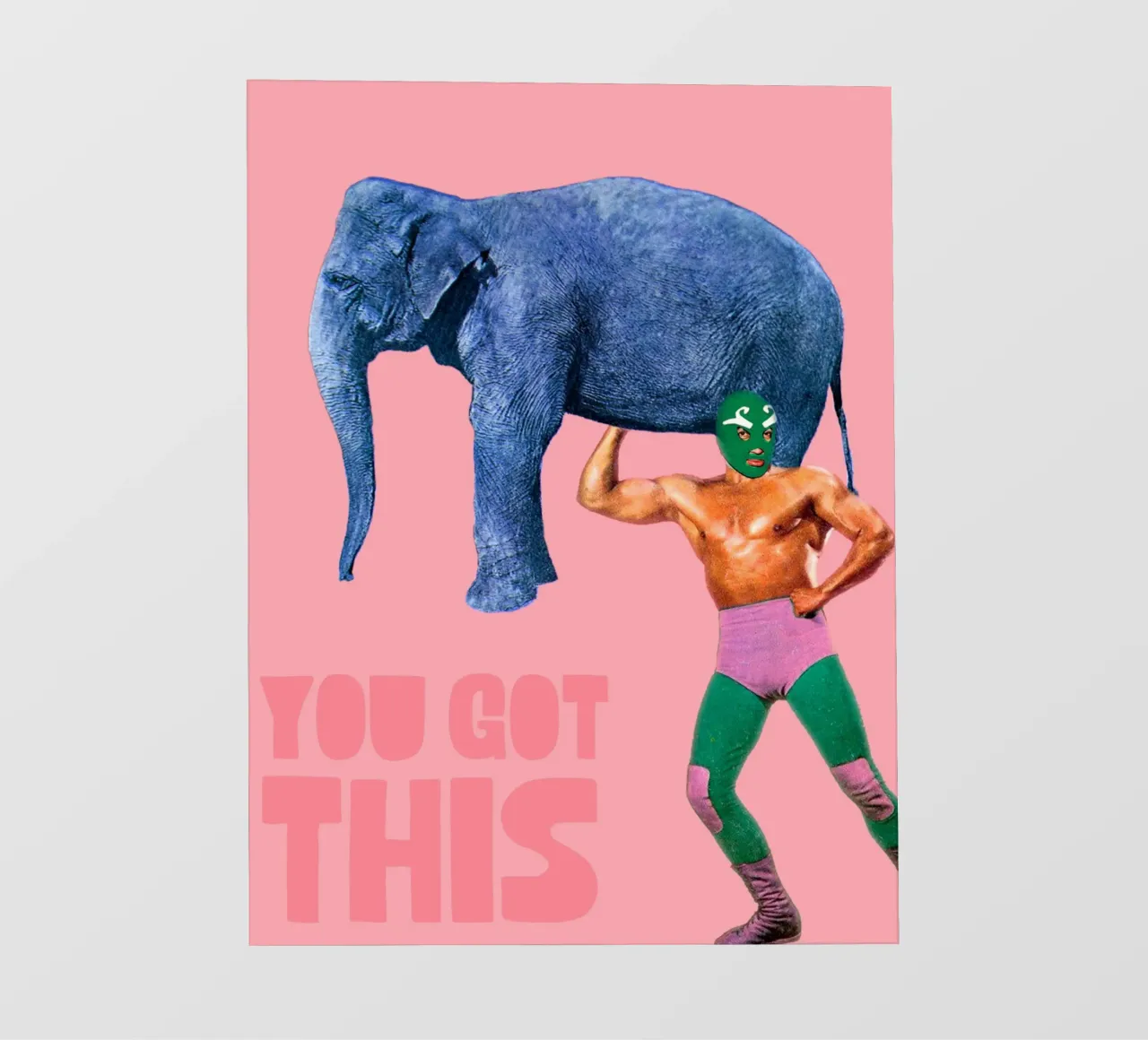 You got this! (Elephant & Luchador) backlit film by MsGonzalez