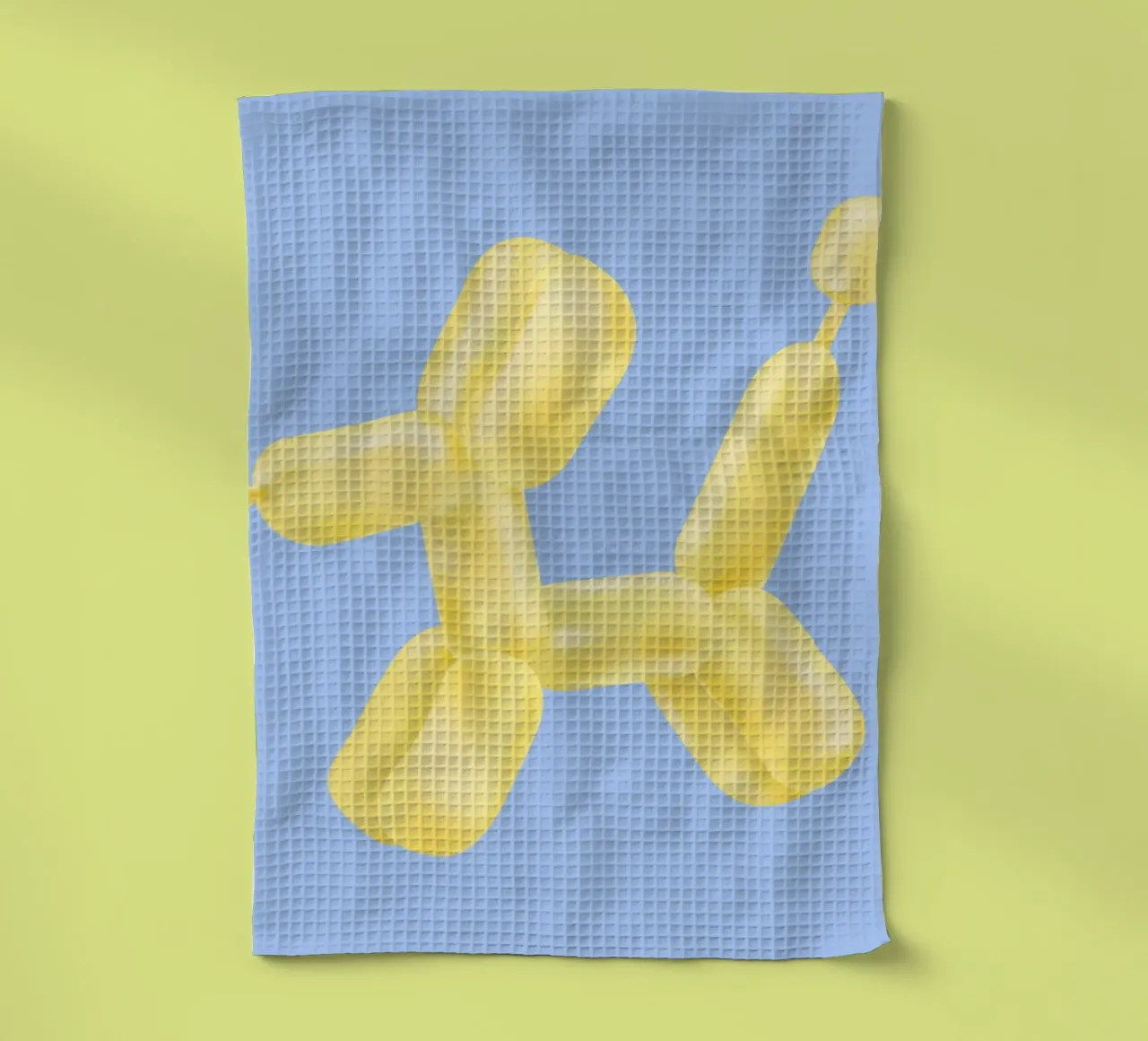 Cane giallo a palloncino Pop Art | Stampa scultura moderna e giocosa canovaccio da cucina da NorwesClub