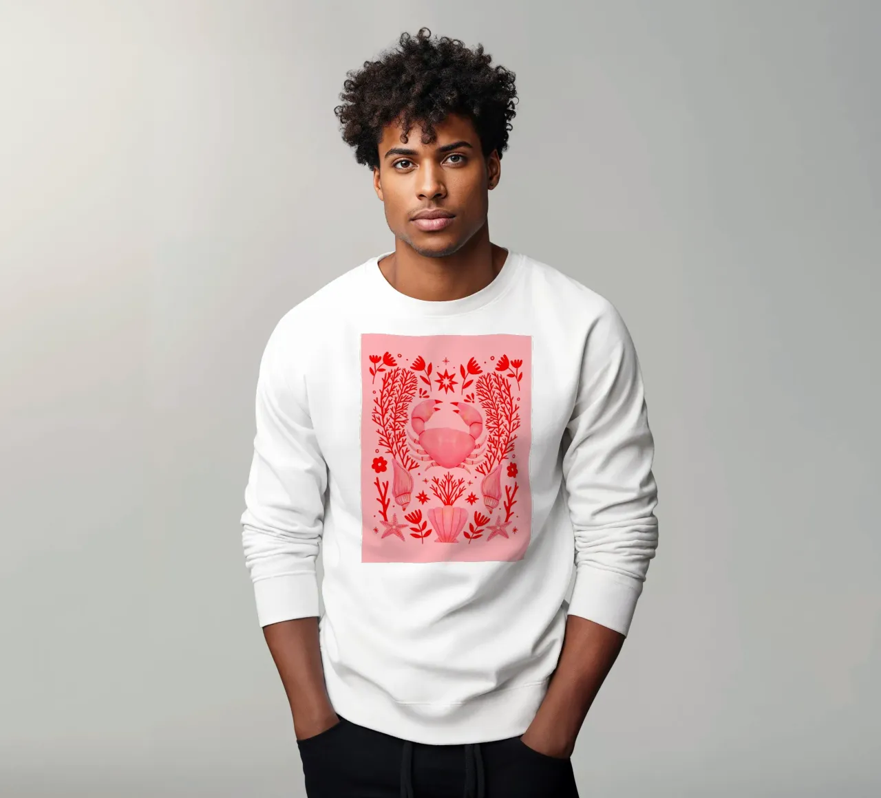 Pink Crab felpa da dafnedesignstudio