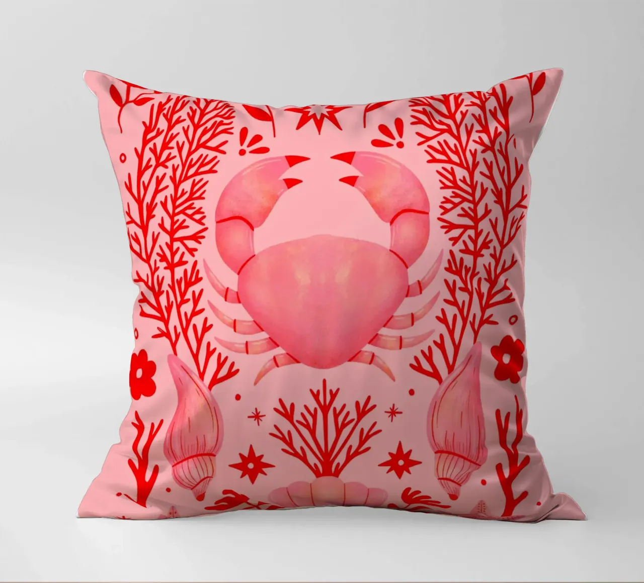 Pink Crab cuscino da dafnedesignstudio