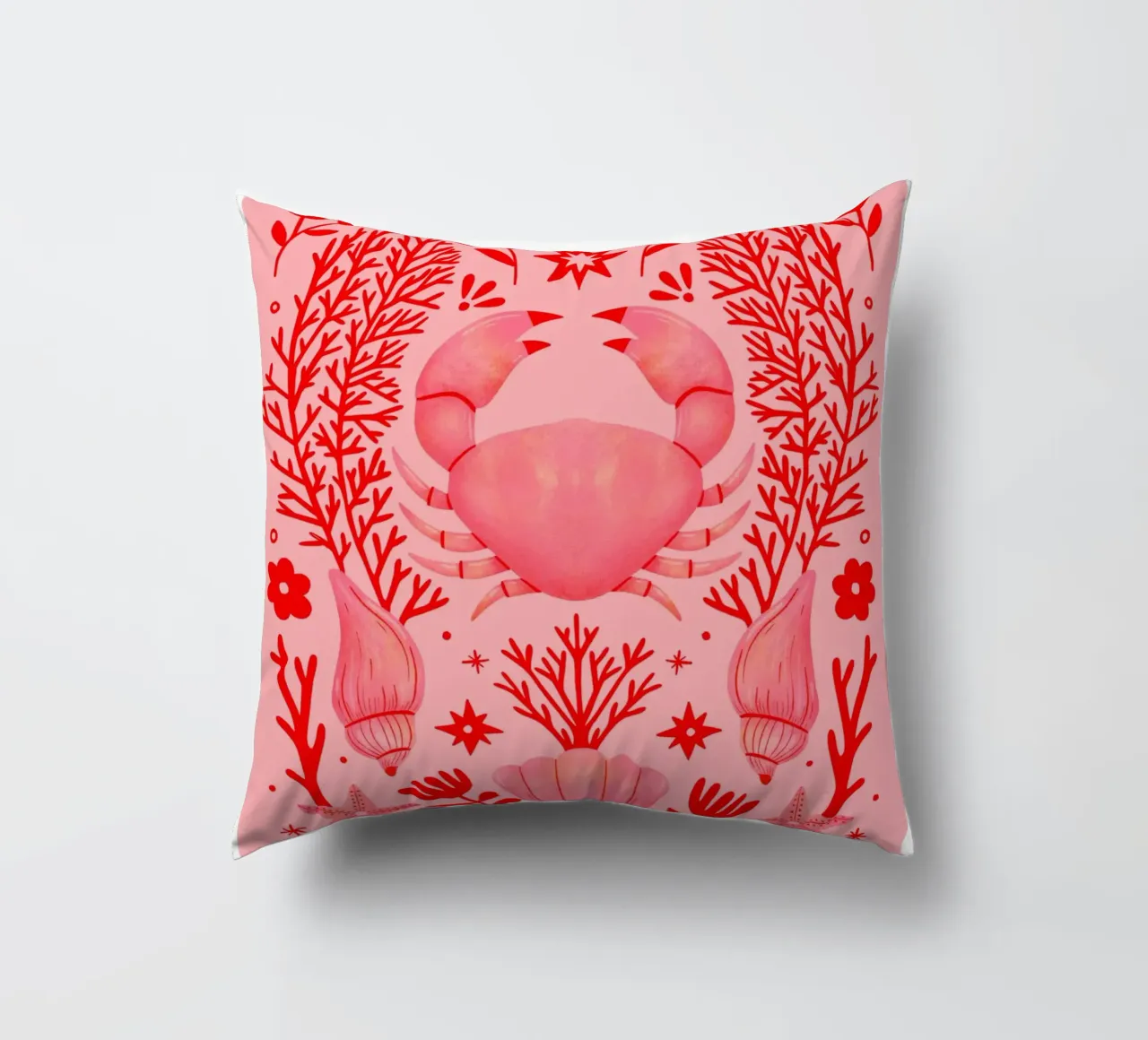 Pink Crab cuscino da dafnedesignstudio
