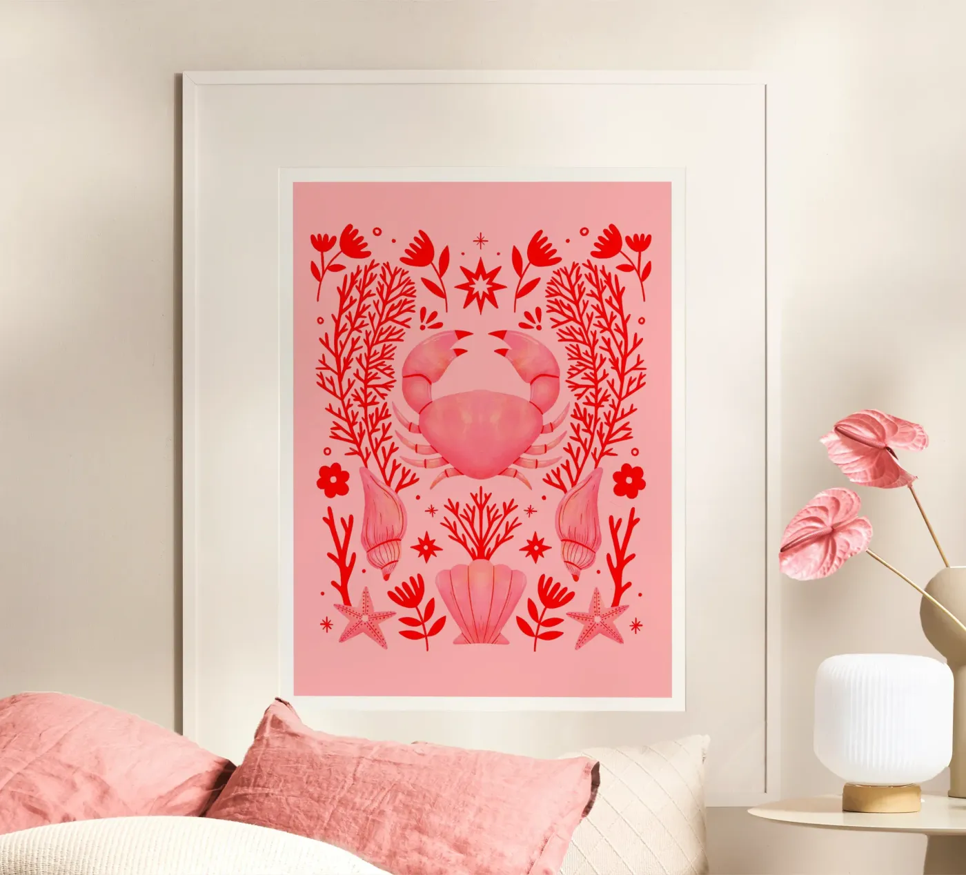 Pink Crab poster da dafnedesignstudio