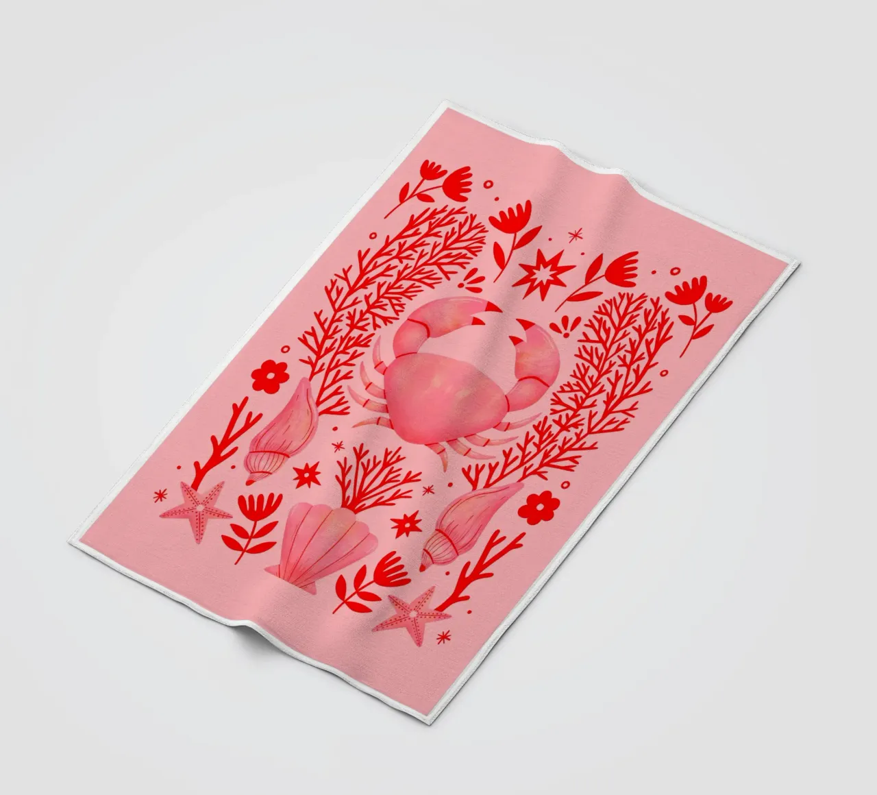 Pink Crab coperta in pile da dafnedesignstudio