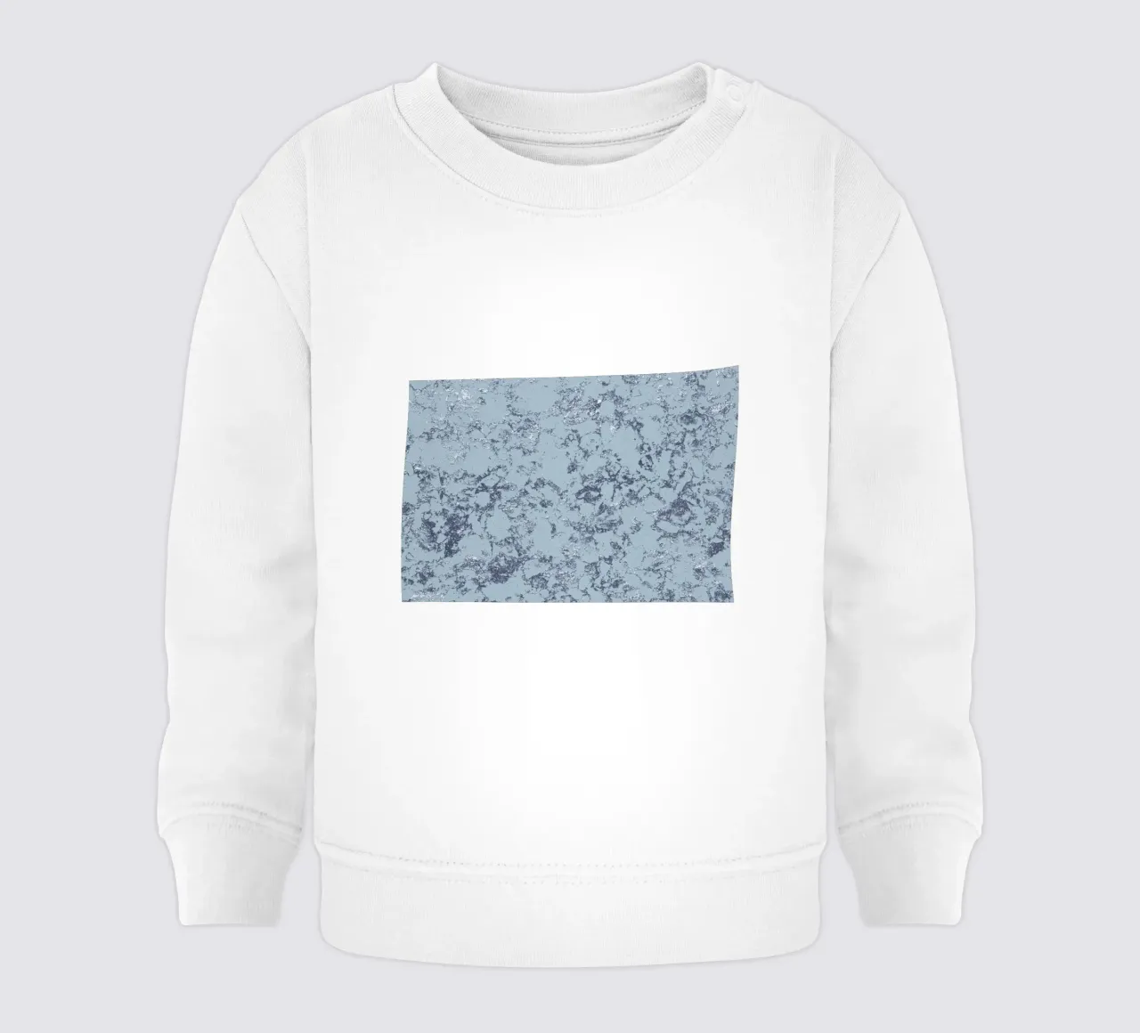 Stampa astratta d'arte moderna con texture blu e argento e lamina di glitter felpa neonato da NorwesClub
