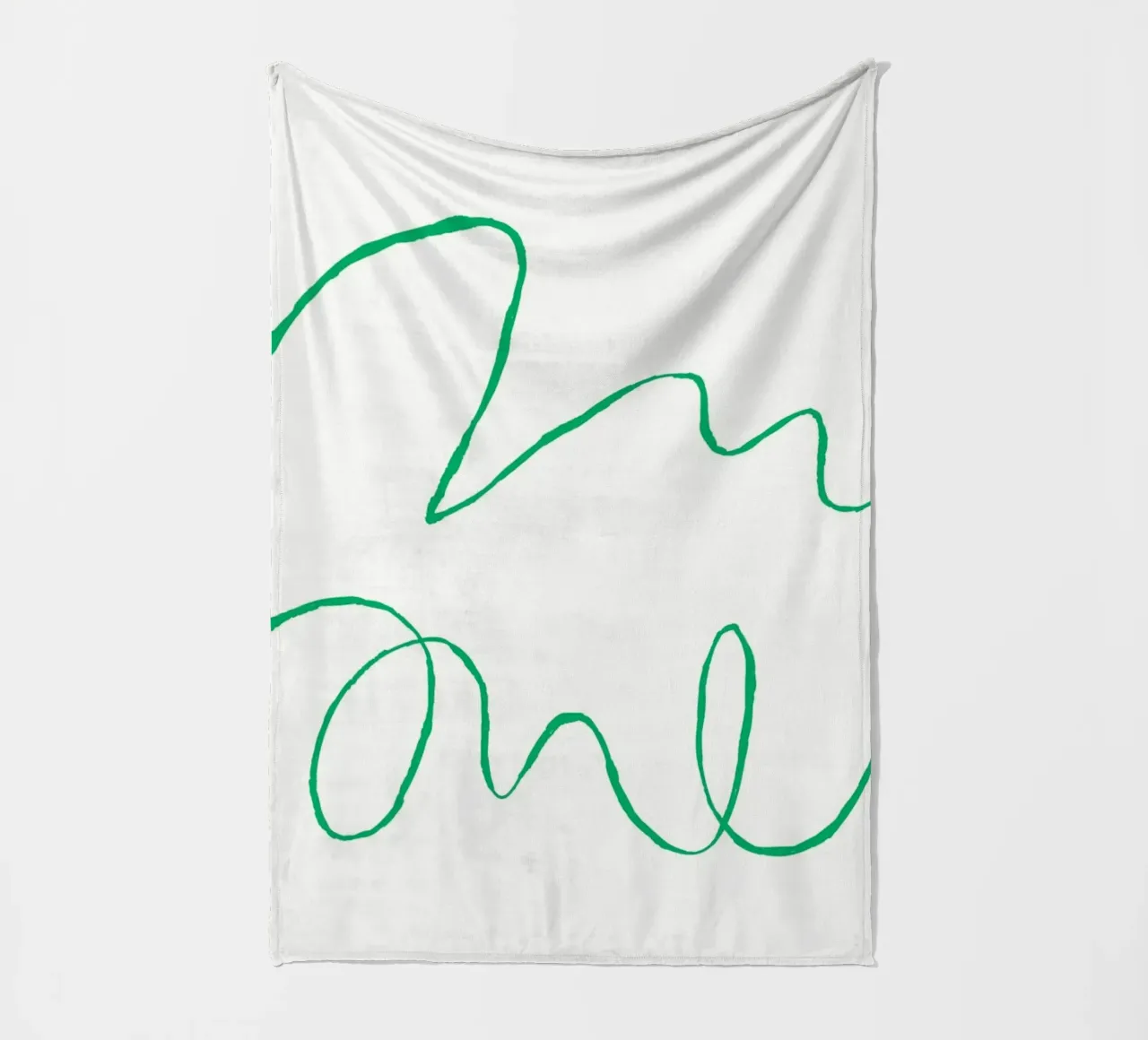 Abstract Green Scribble Art | Minimalist Line Drawing Print fleece blanket by NorwesClub