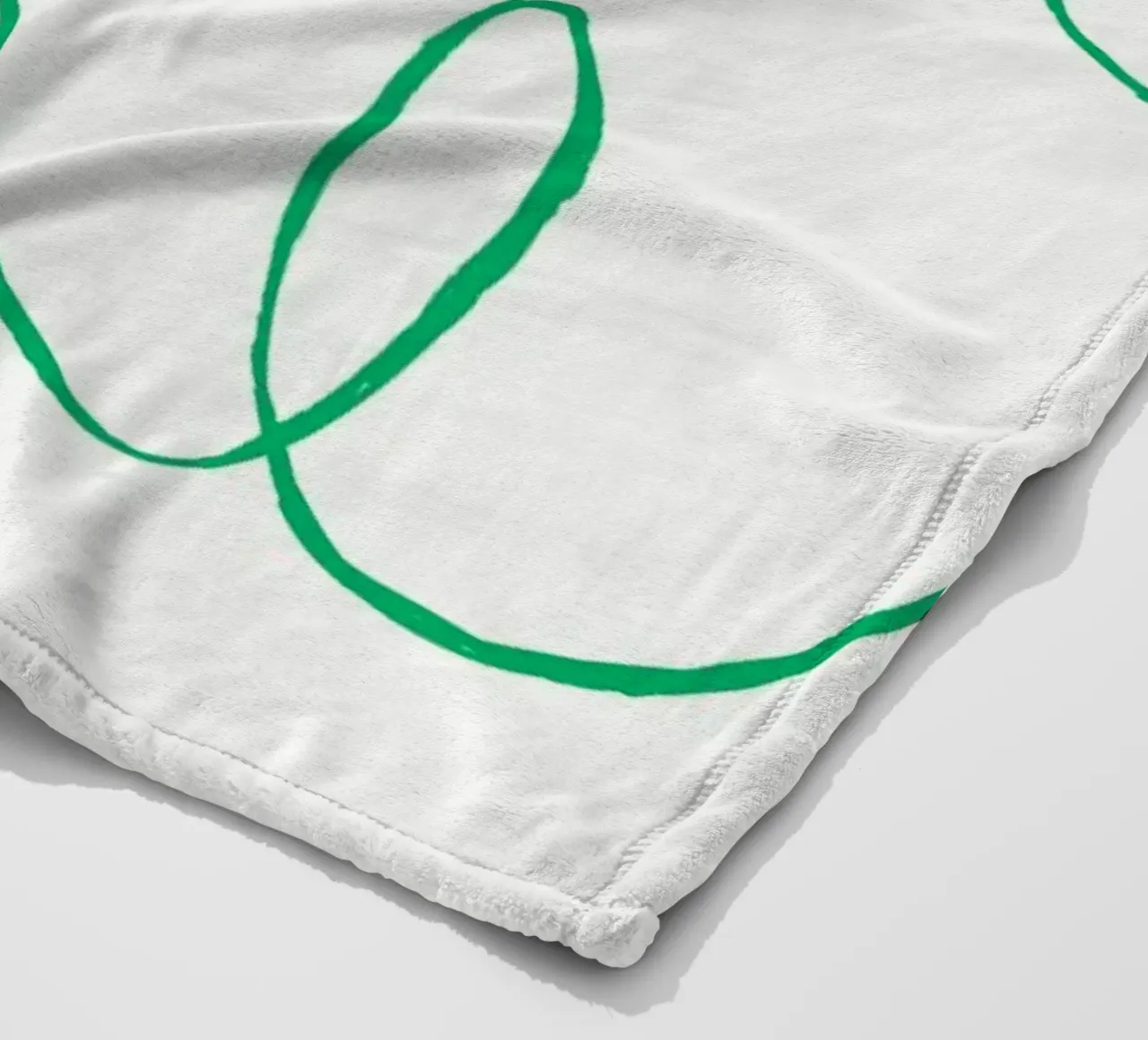 Abstract Green Scribble Art | Minimalist Line Drawing Print fleece blanket by NorwesClub