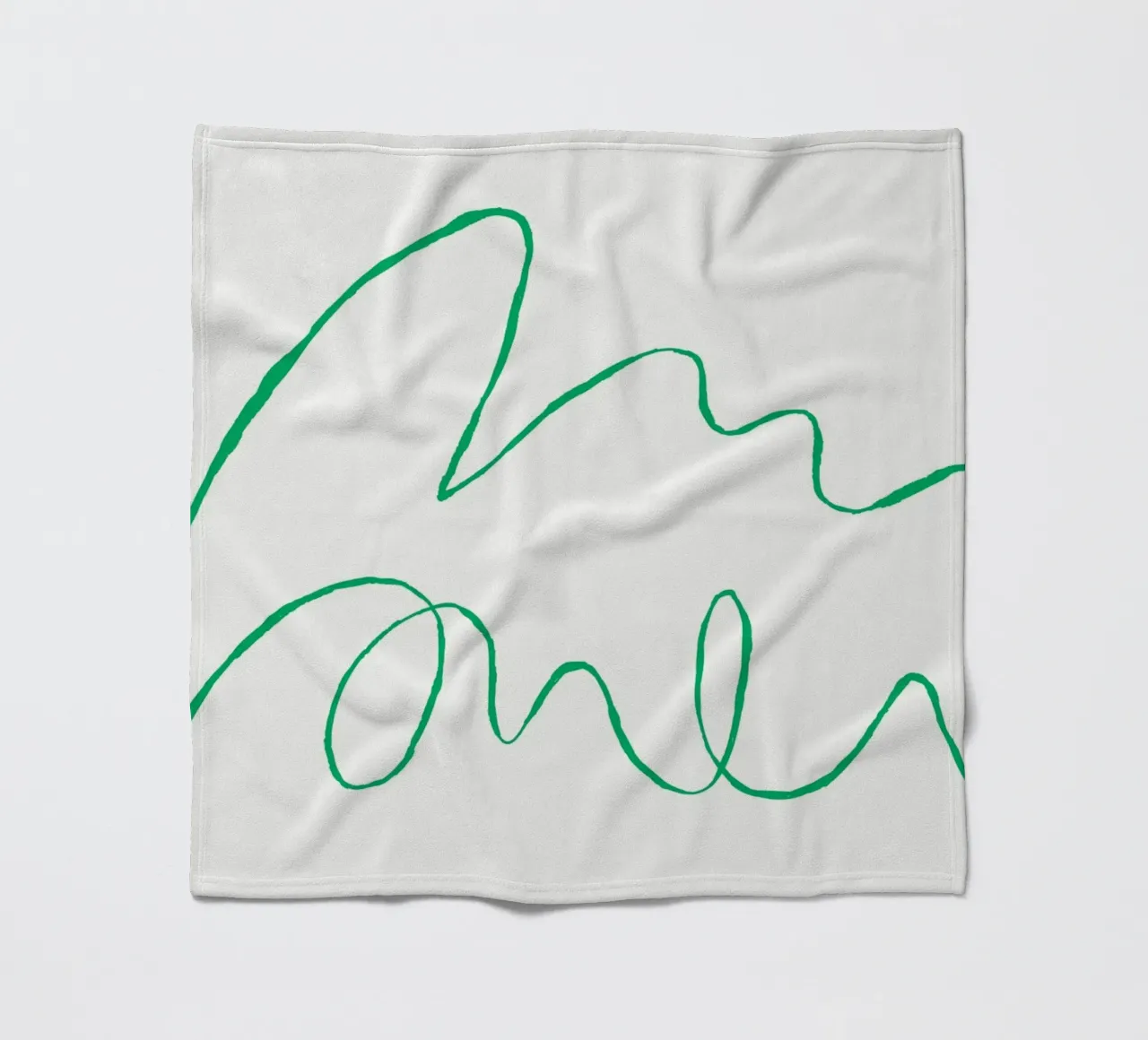 Abstract Green Scribble Art | Minimalist Line Drawing Print fleece blanket by NorwesClub