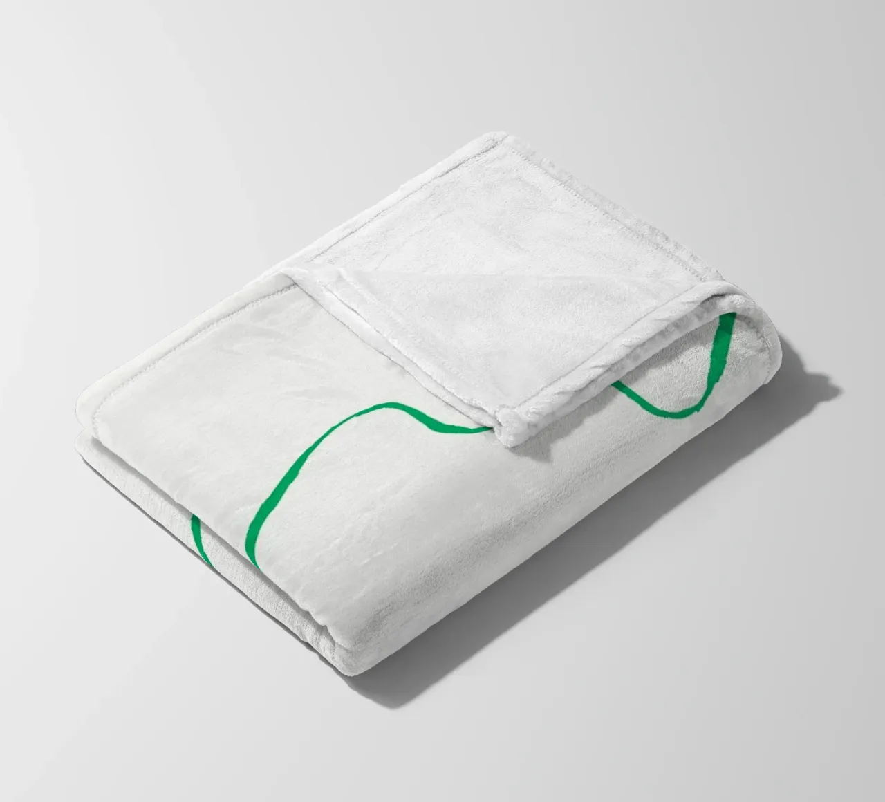 Abstract Green Scribble Art | Minimalist Line Drawing Print fleece blanket by NorwesClub