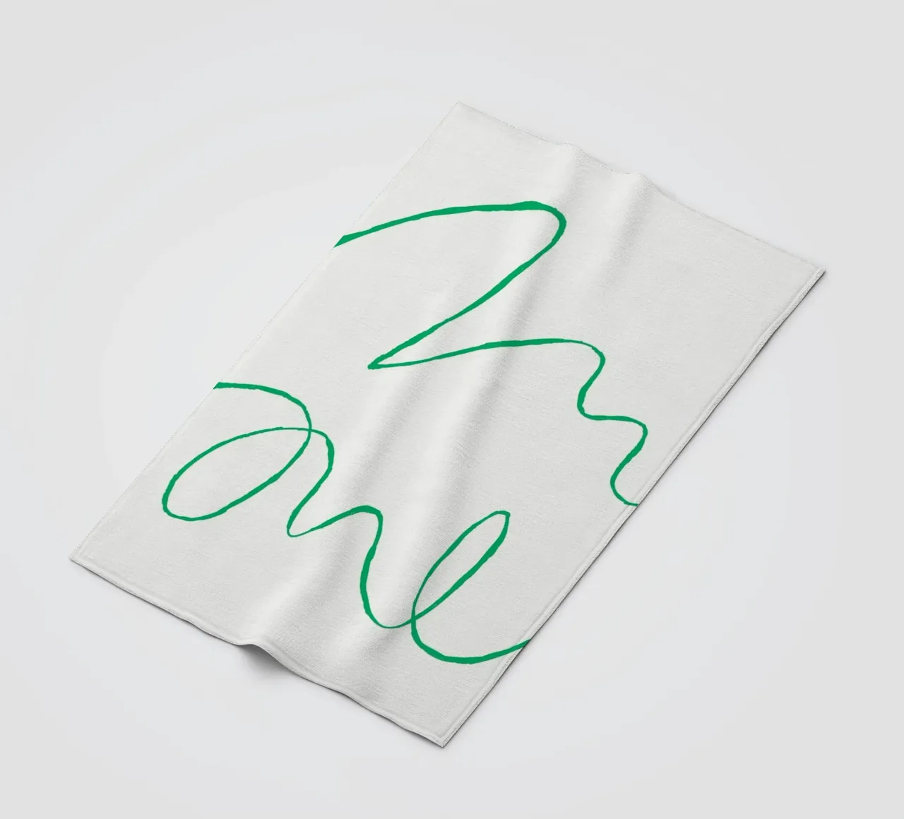 Abstract Green Scribble Art | Minimalist Line Drawing Print fleece blanket by NorwesClub