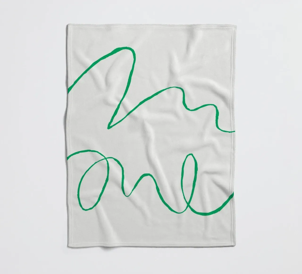 Abstract Green Scribble Art | Minimalist Line Drawing Print fleece blanket by NorwesClub