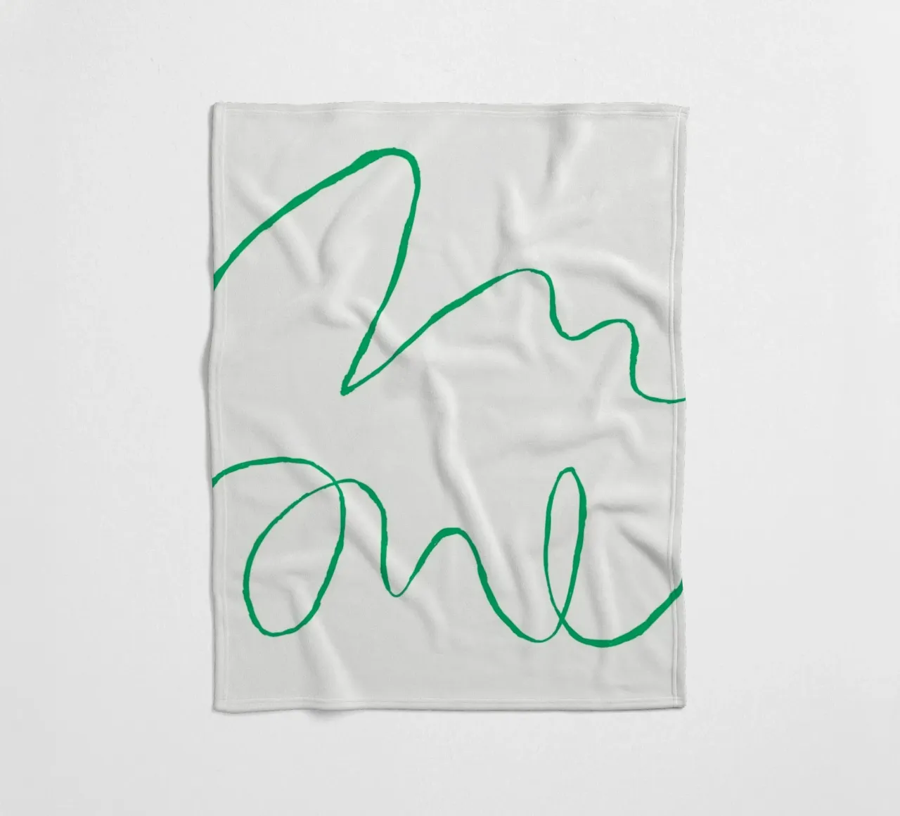 Abstract Green Scribble Art | Minimalist Line Drawing Print fleece blanket by NorwesClub