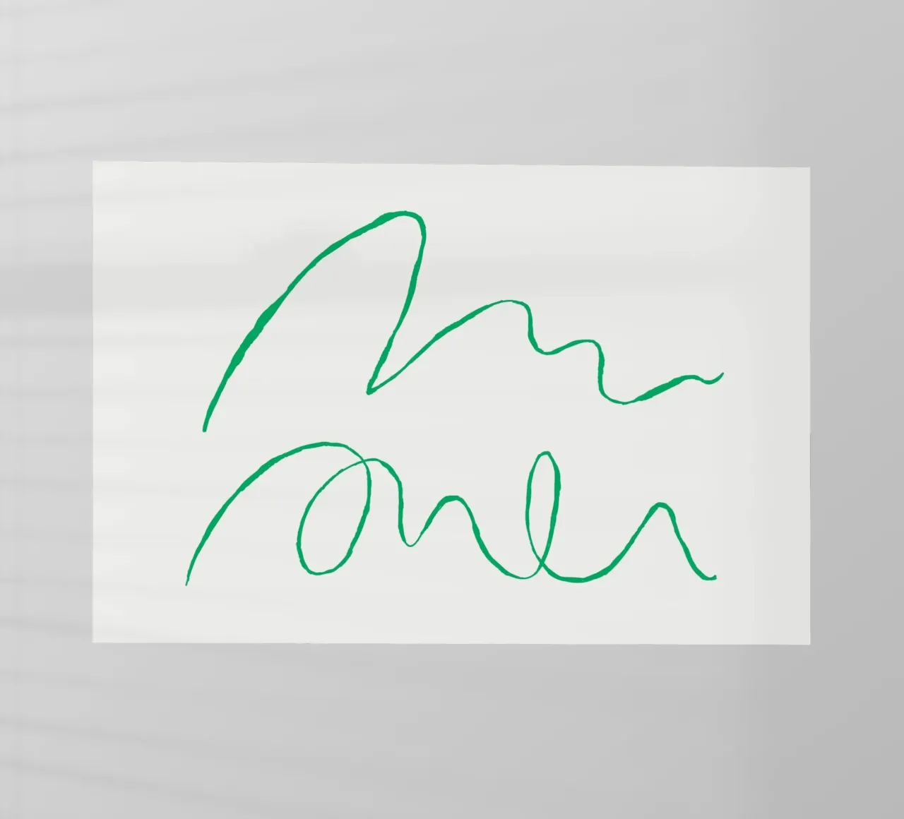 Abstract Green Scribble Art | Minimalist Line Drawing Print lámina retroiluminada de NorwesClub