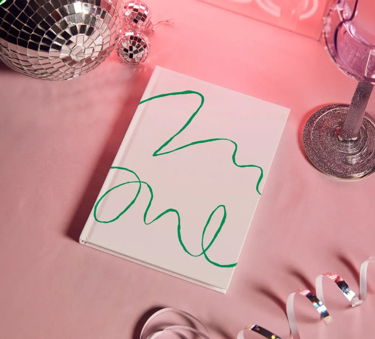 Abstract Green Scribble Art | Minimalist Line Drawing Print notebook by NorwesClub