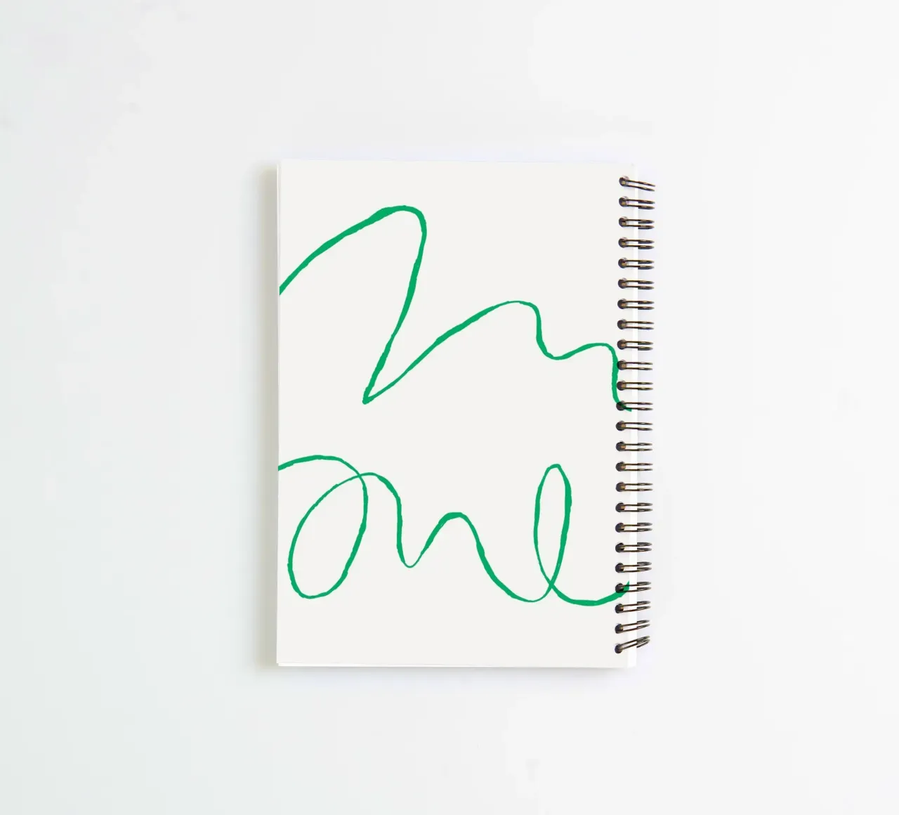 Abstract Green Scribble Art | Minimalist Line Drawing Print spiral notebook by NorwesClub
