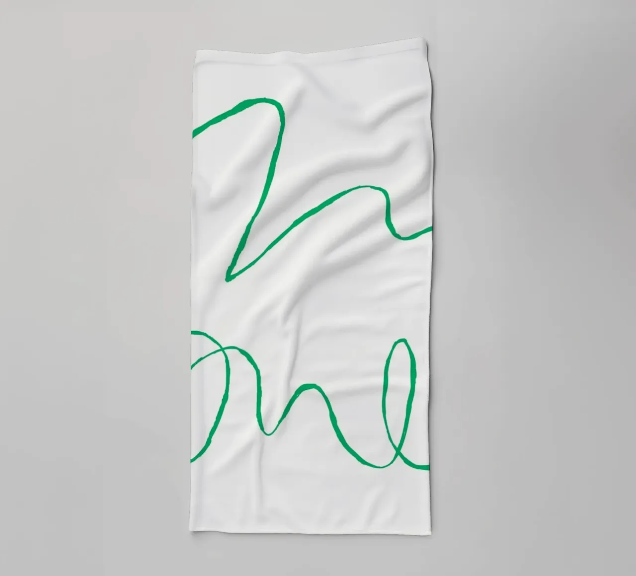 Abstrakte grüne Kritzelei Kunst | Minimalistische Linienzeichnung Druck Handtuch von NorwesClub