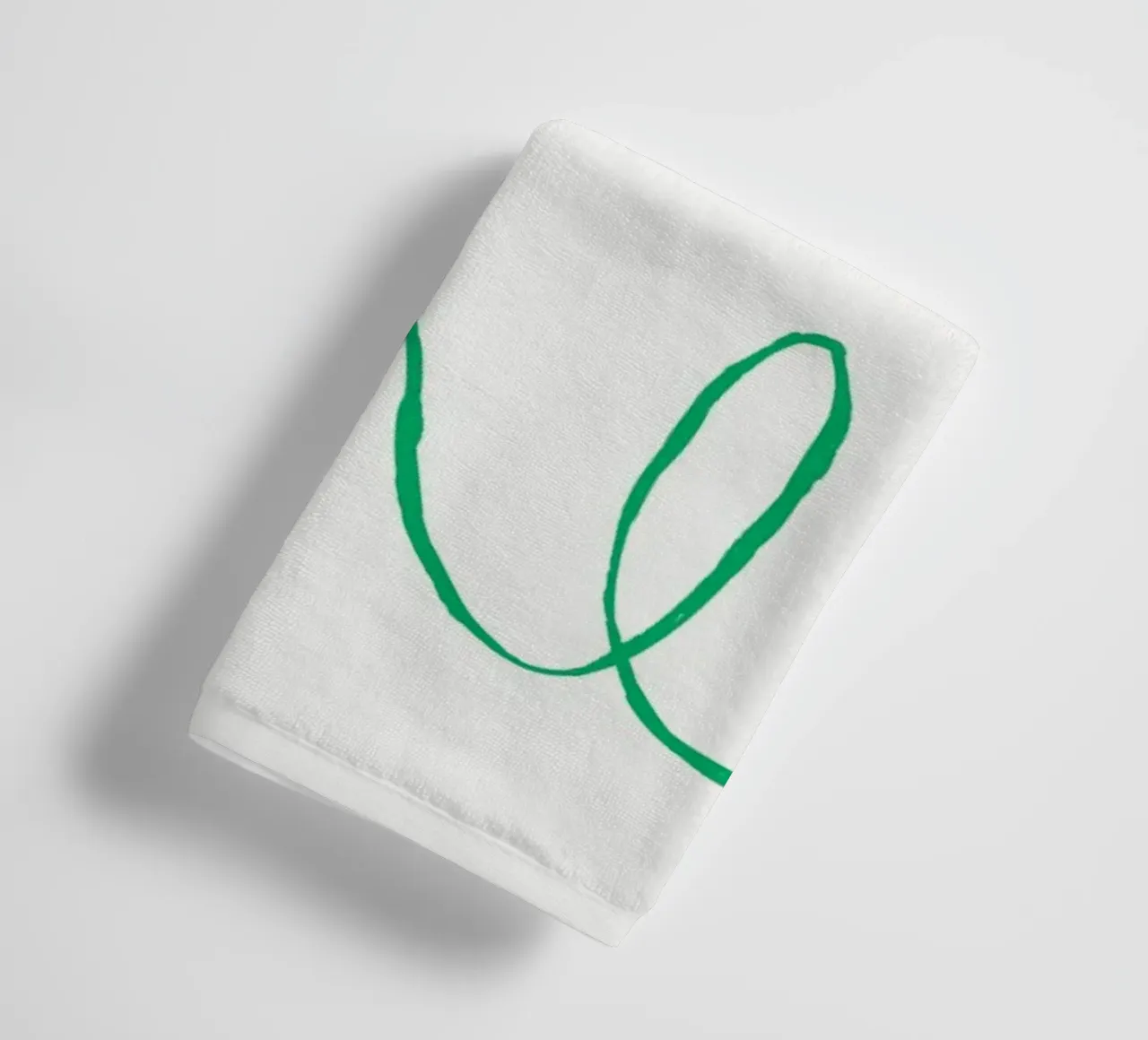 Abstrakte grüne Kritzelei Kunst | Minimalistische Linienzeichnung Druck Handtuch von NorwesClub