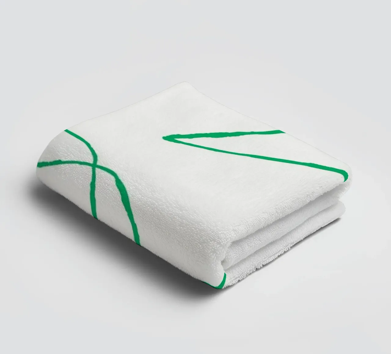 Abstrakte grüne Kritzelei Kunst | Minimalistische Linienzeichnung Druck Handtuch von NorwesClub