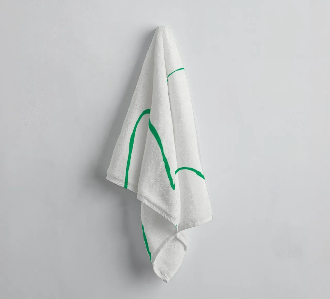 Abstrakte grüne Kritzelei Kunst | Minimalistische Linienzeichnung Druck Handtuch von NorwesClub