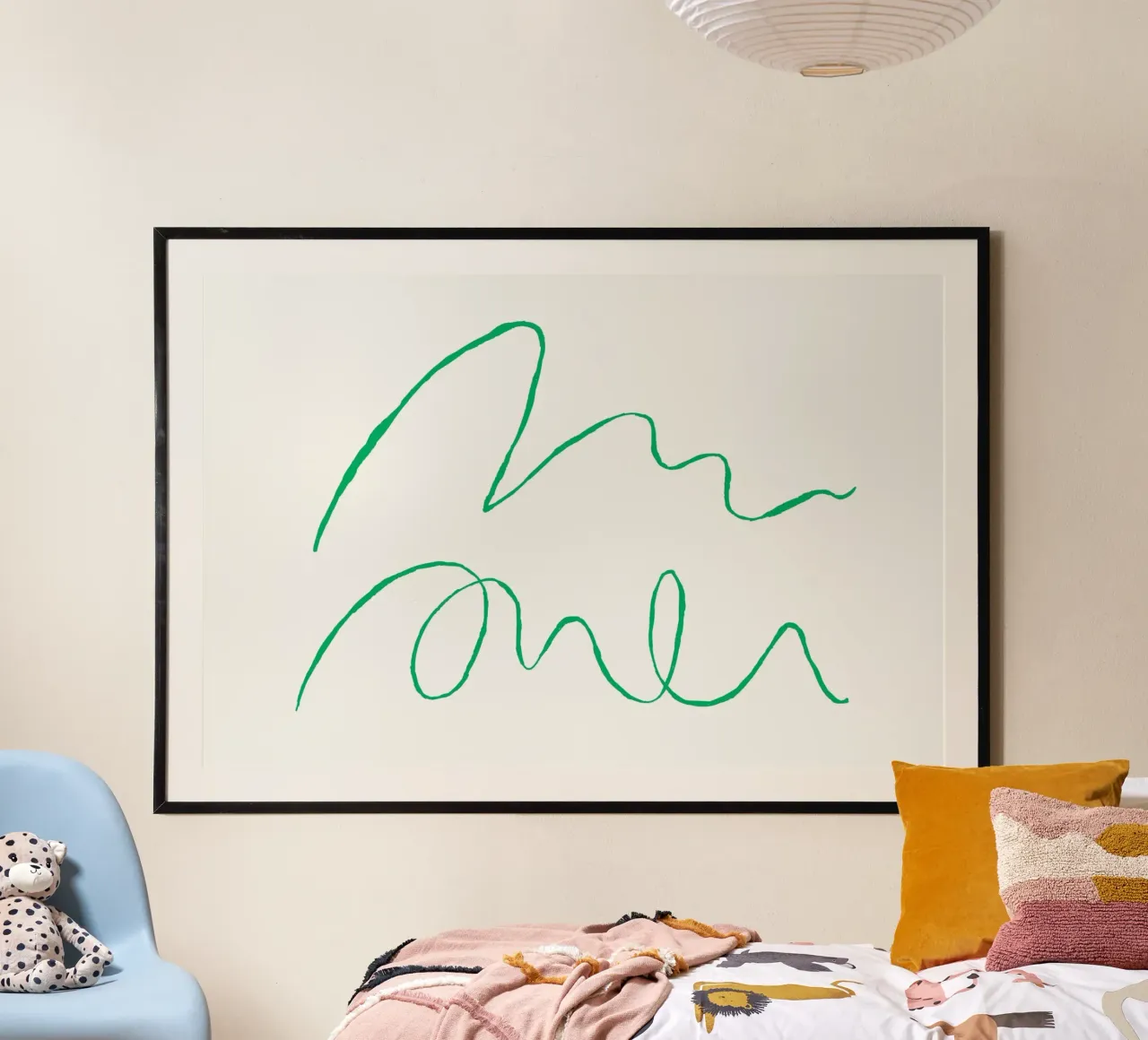 Abstract Green Scribble Art | Minimalist Line Drawing Print hahnemühle de NorwesClub