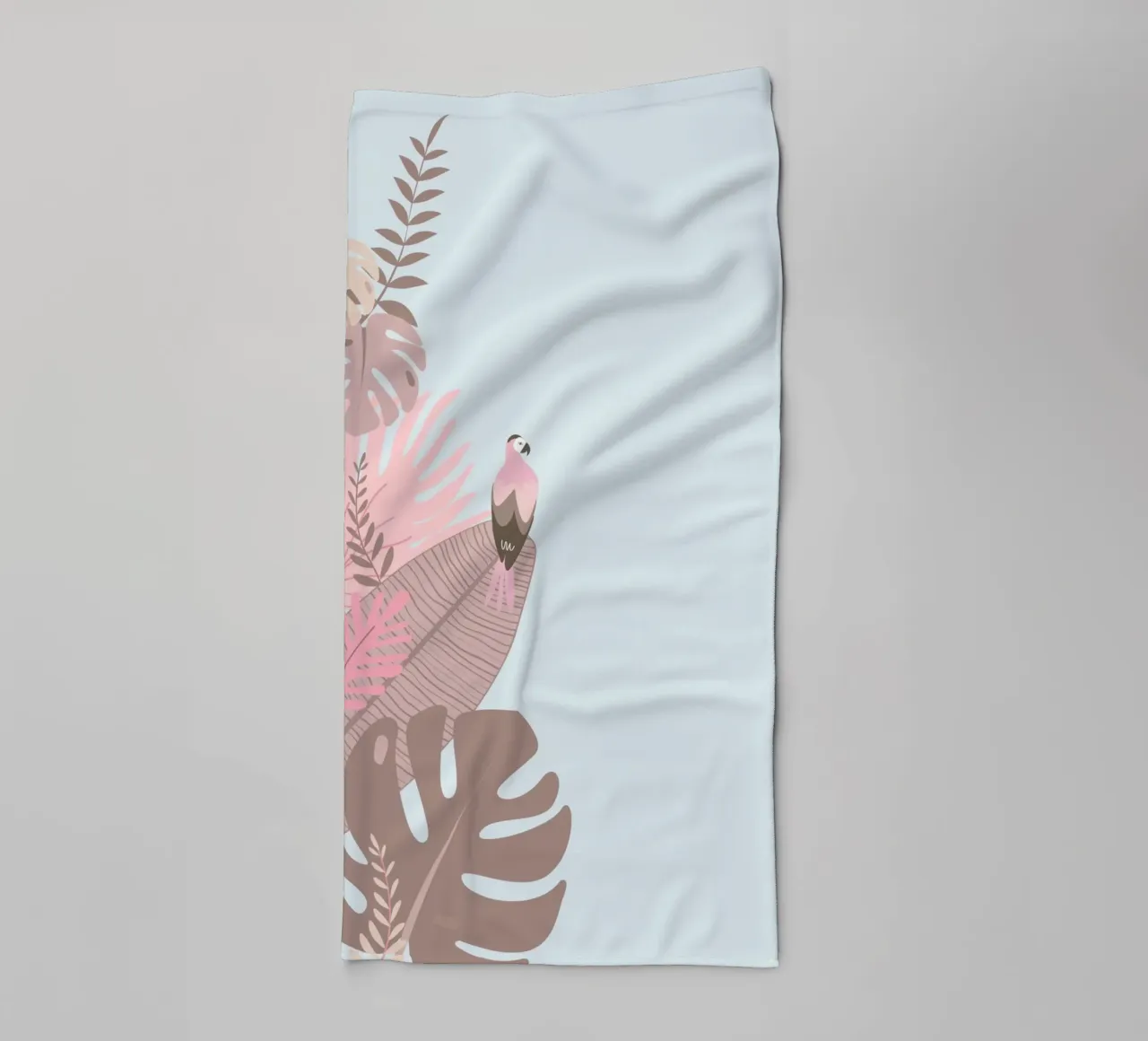 Pappagallo tropicale e foglie pastello | Estetica Boho Jungle Prin asciugamano da bagno da NorwesClub