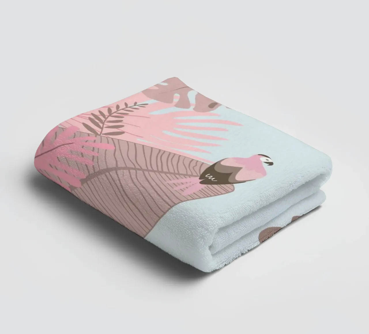 Pappagallo tropicale e foglie pastello | Estetica Boho Jungle Prin asciugamano da bagno da NorwesClub