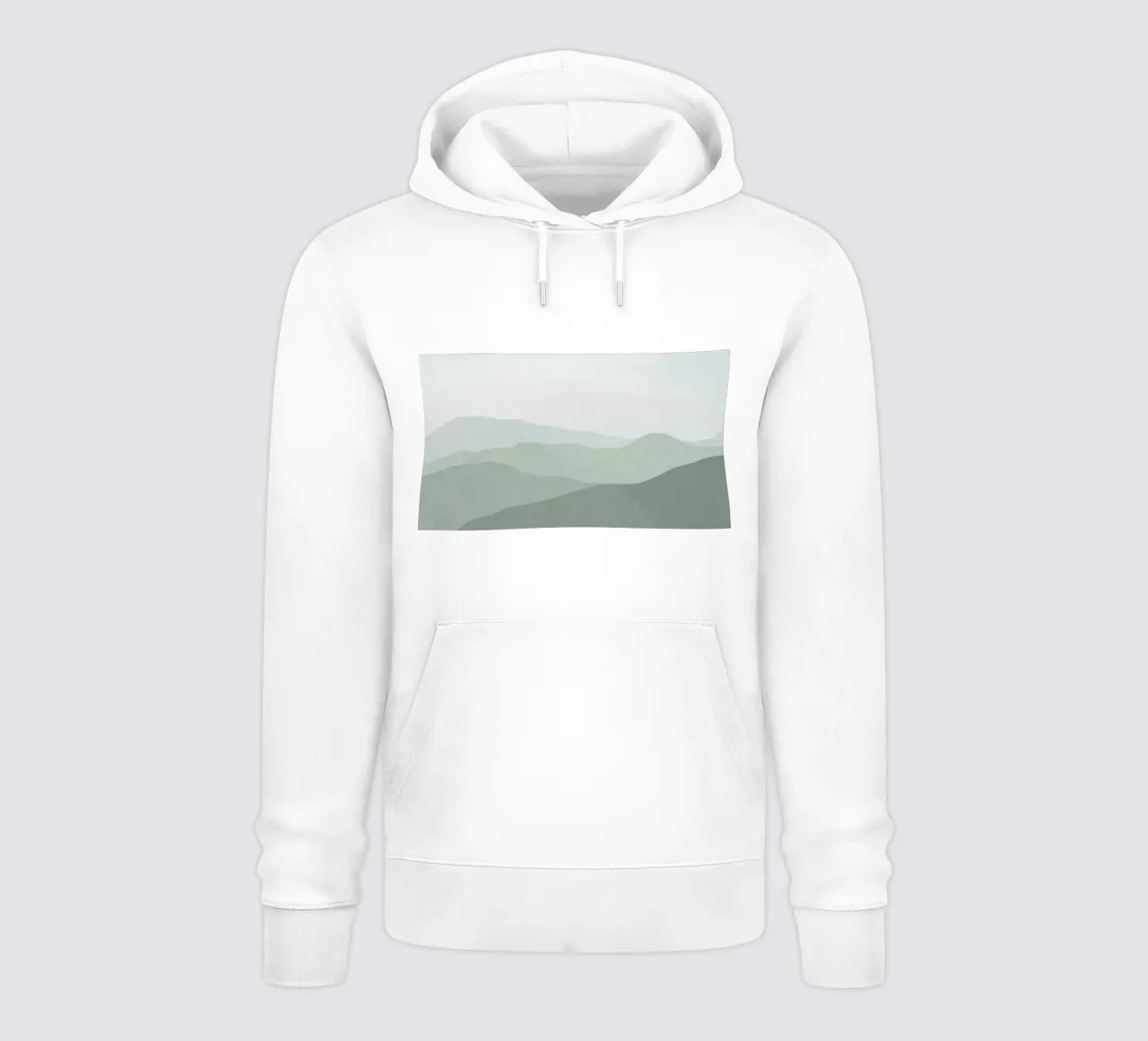 Misty Green Mountain Layers | Serene Abstract Landscape Prin sudadera con capucha de NorwesClub