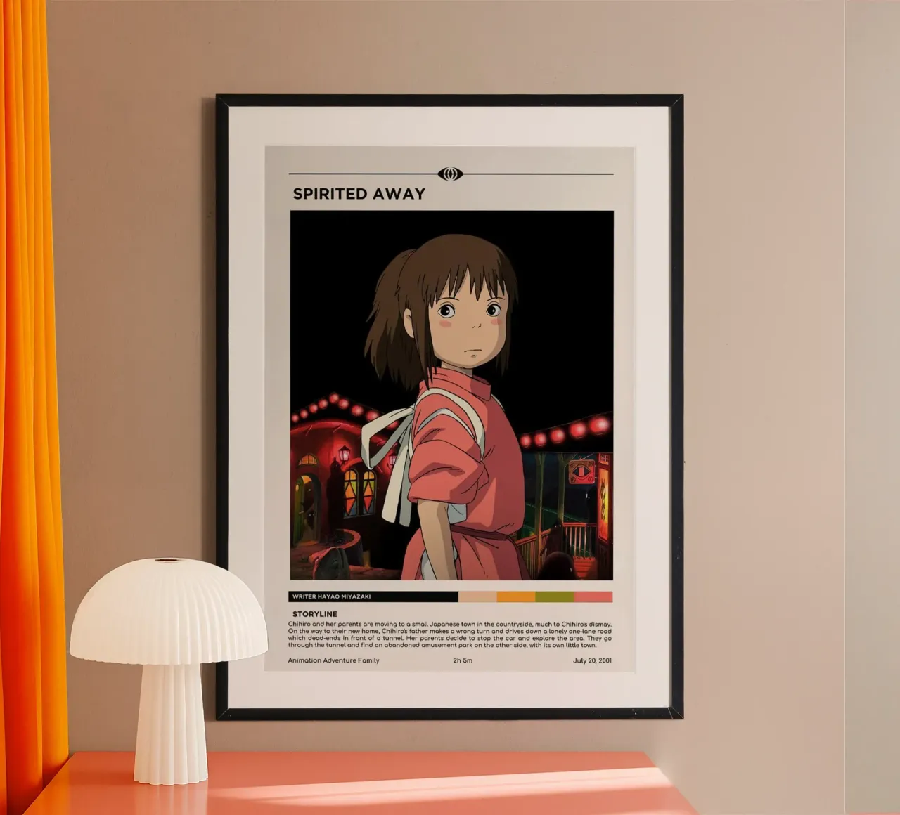 Linea di storia Anime Spirited 2001 poster con telaio in legno da OTAKUDESU