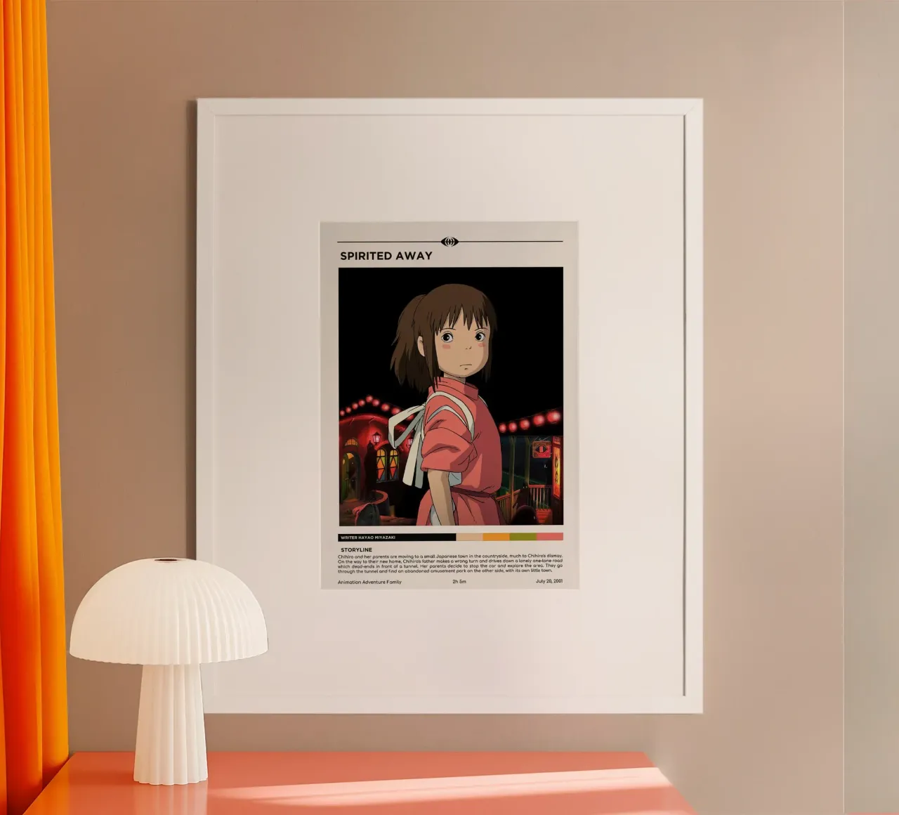 Linea di storia Anime Spirited 2001 poster con telaio in legno da OTAKUDESU
