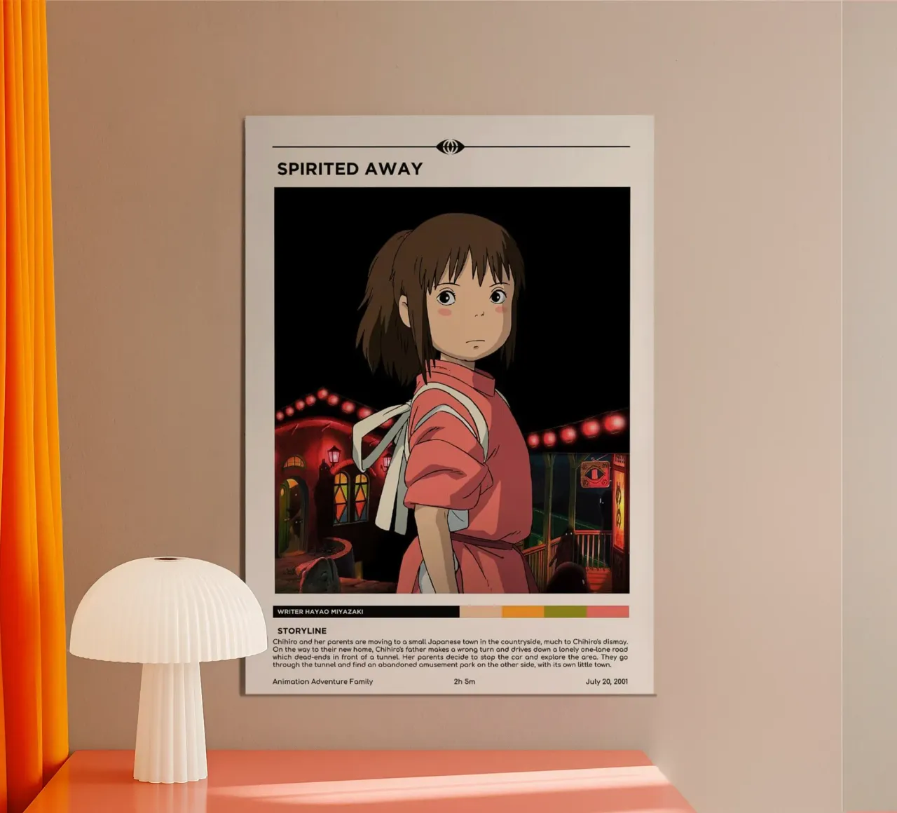 Linea di storia Anime Spirited 2001 poster con telaio in legno da OTAKUDESU