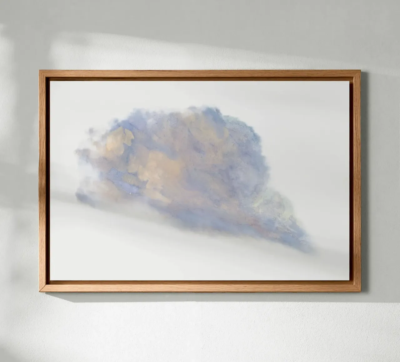 Ethereal Pastel Cloud Abstract Dromerige aquarel kunstdruk canvas met Baklijst van NorwesClub