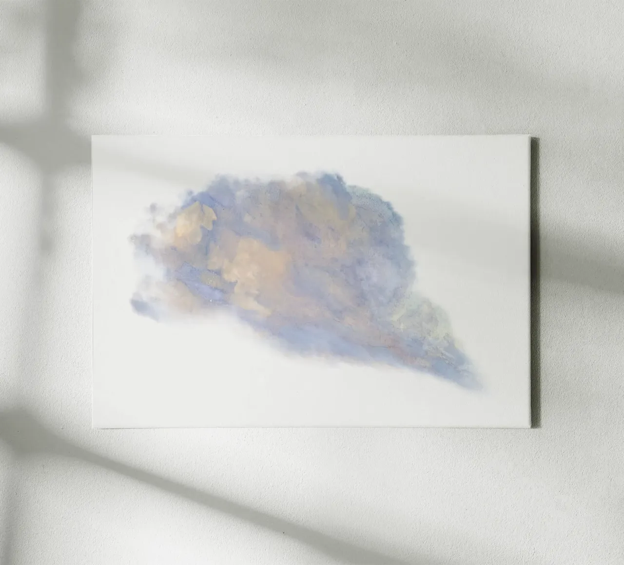 Ethereal Pastel Cloud Abstract Dromerige aquarel kunstdruk canvas met Baklijst van NorwesClub