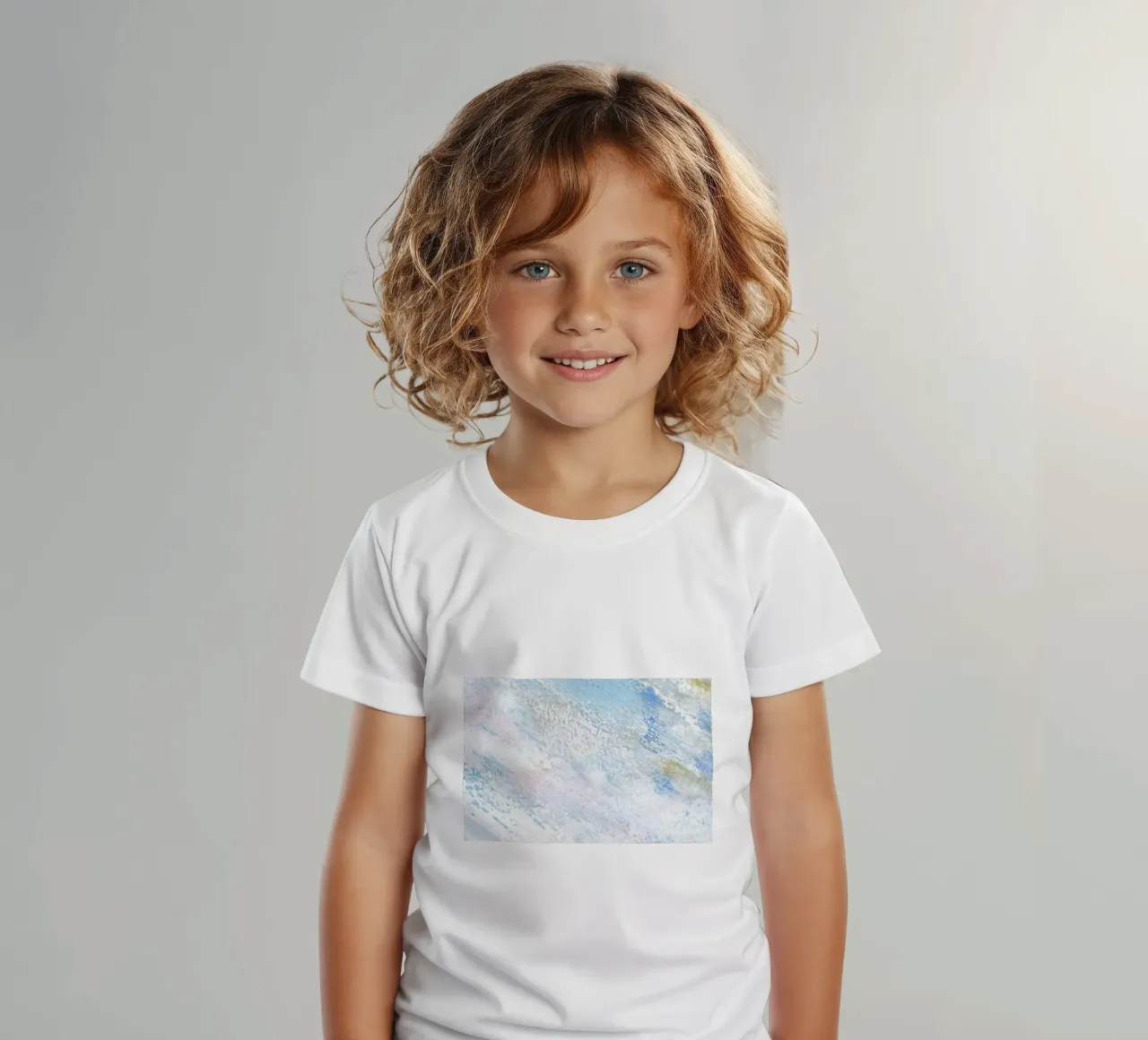 Vortici astratti in pastello e stampa impressionista moderna con texture t-shirt bambini da NorwesClub