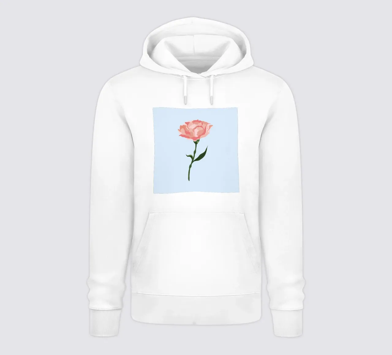 Pink Carnation Flower Art | Minimalist Botanical Print hoodie by NorwesClub