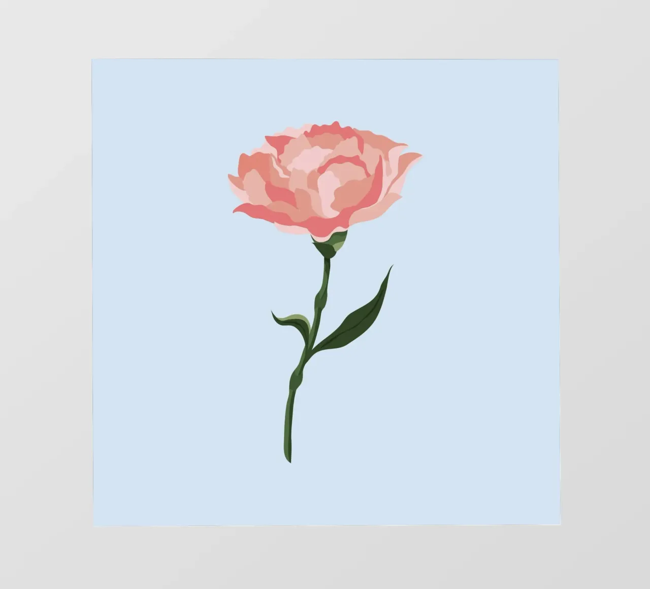 Pink Carnation Flower Art | Minimalist Botanical Print pvc cover by NorwesClub