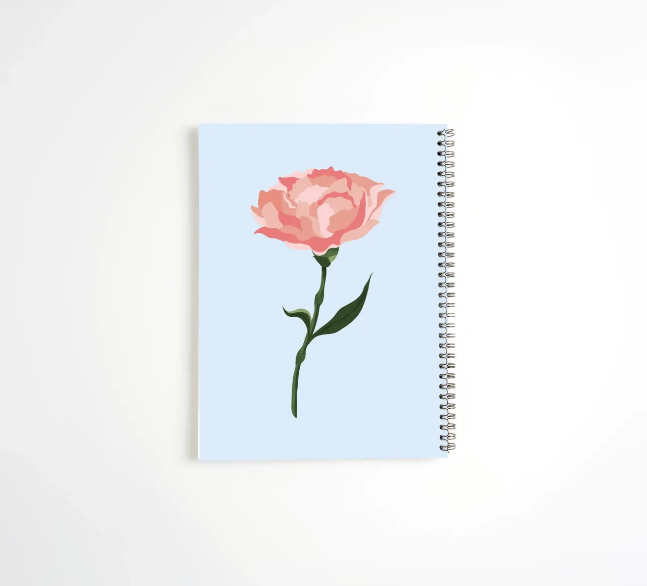 Pink Carnation Flower Art | Minimalist Botanical Print spiral notebook by NorwesClub