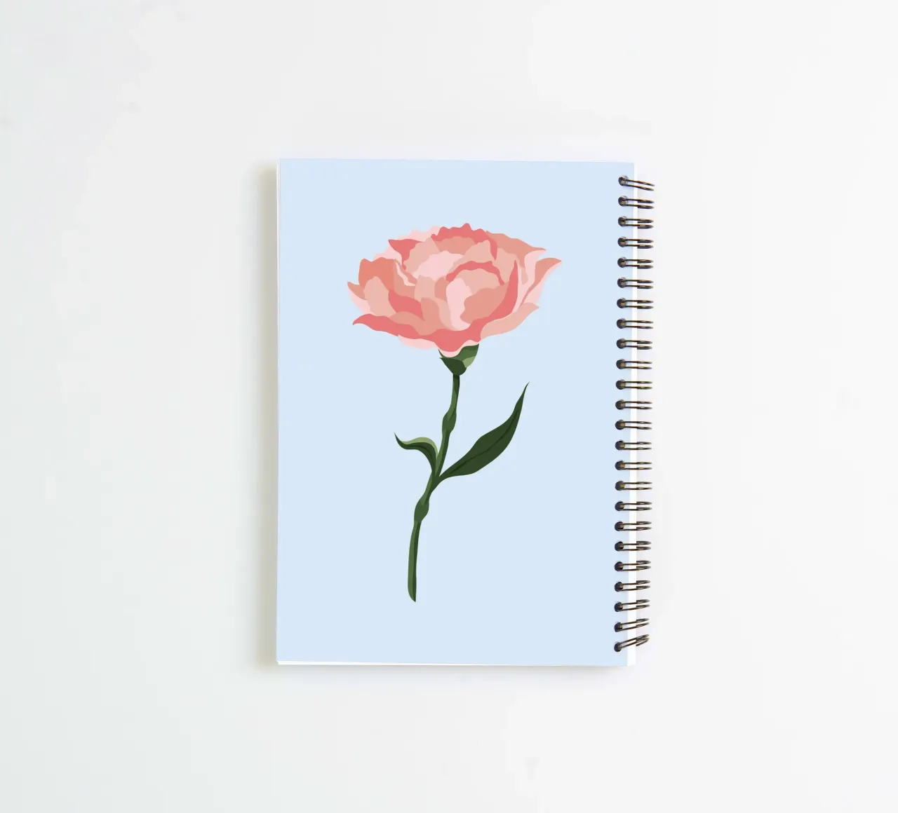 Pink Carnation Flower Art | Minimalist Botanical Print spiral notebook by NorwesClub