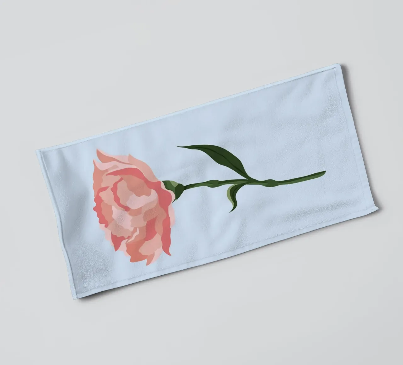 Pink Carnation Flower Art | Minimalist Botanical Print towel by NorwesClub